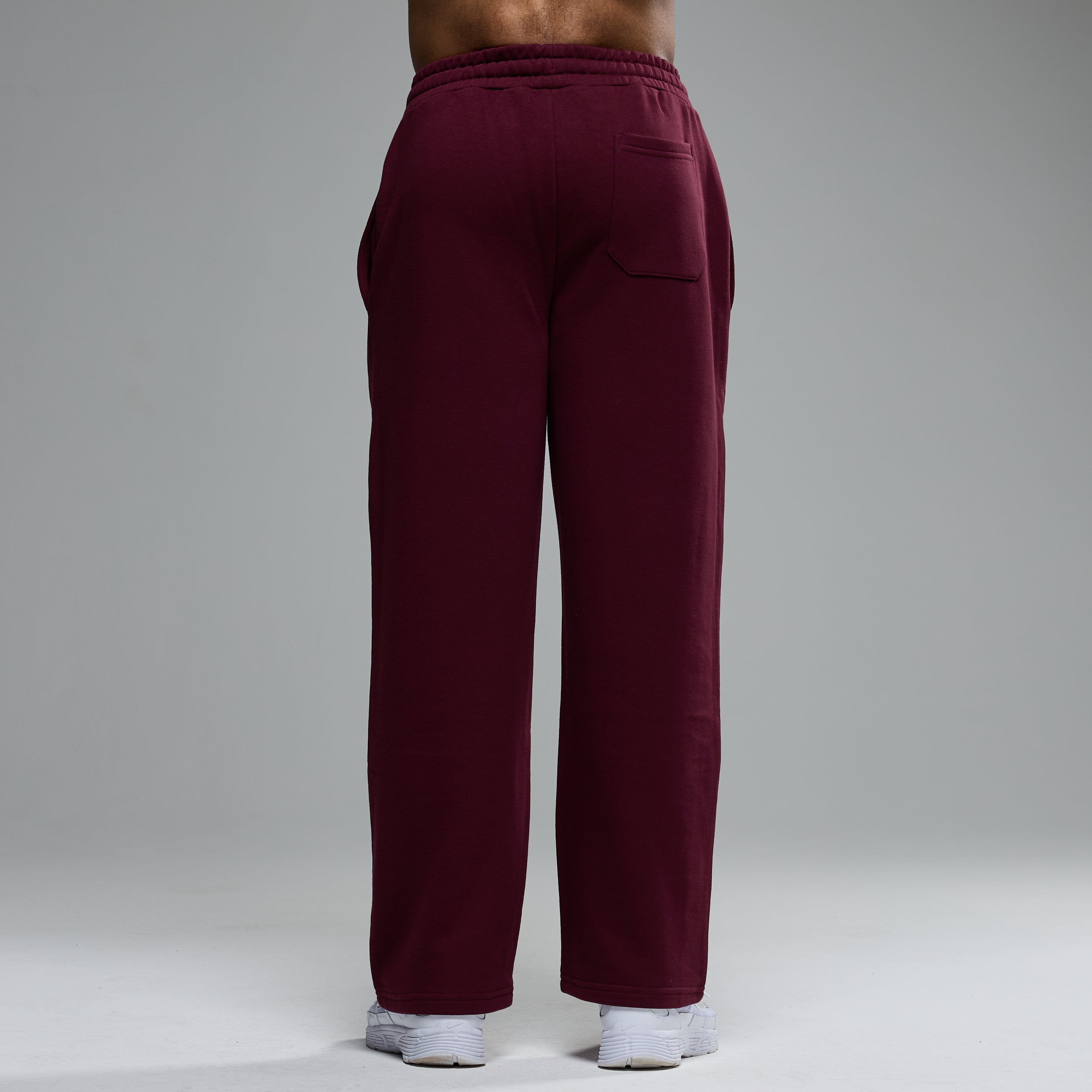 MONOGRAM OXBLOOD RED STRAIGHT LEG SWEATPANTS