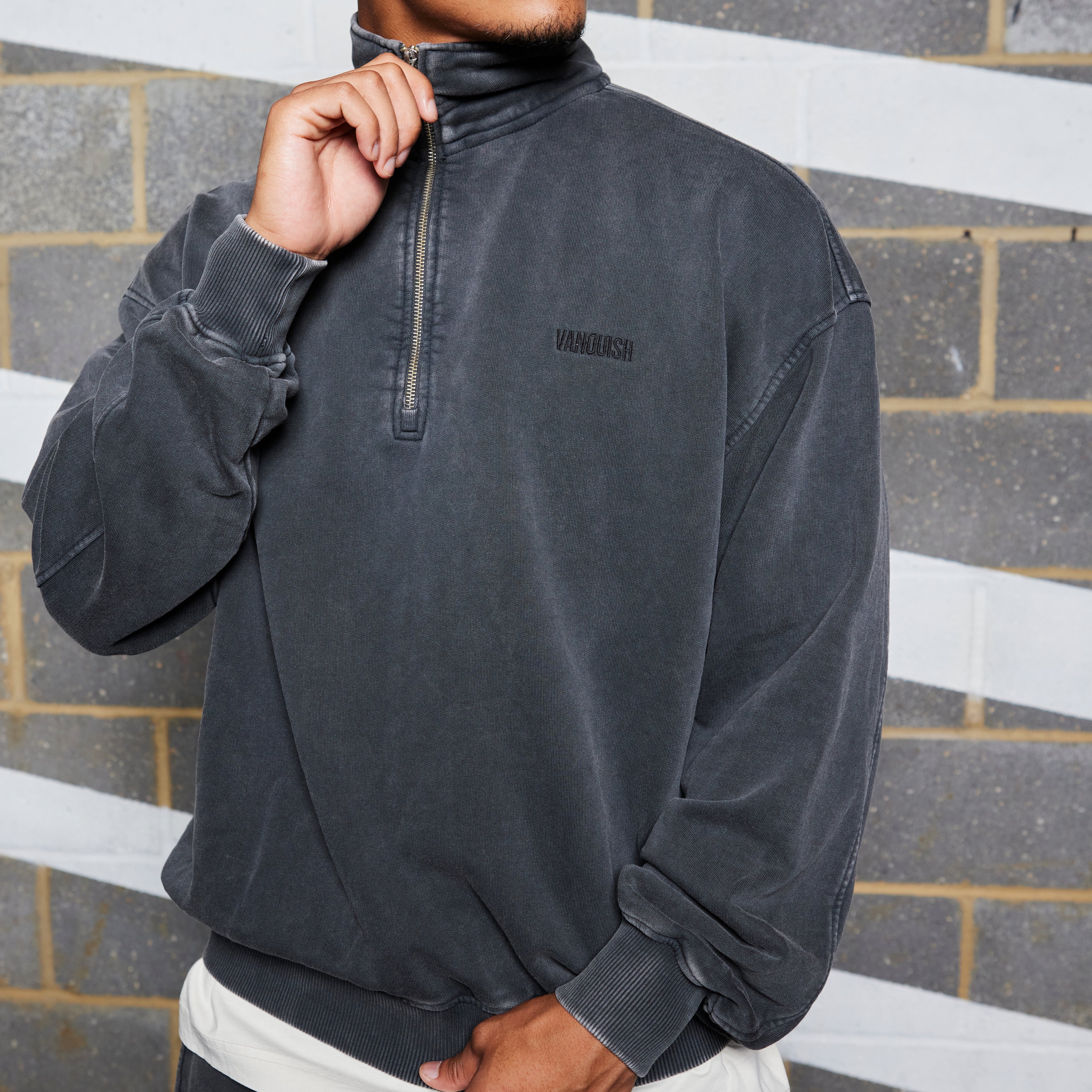 Vanquish Washed Black Quarter Zip