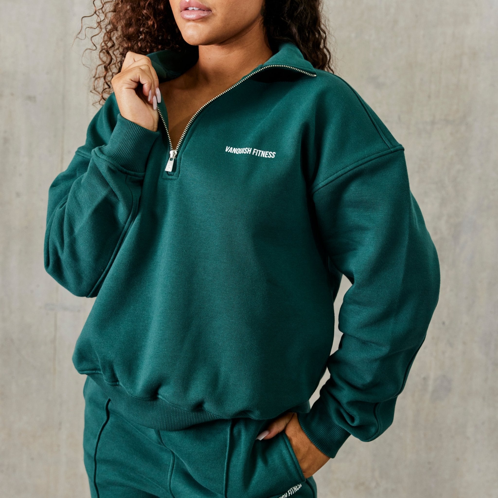 Vanquish Balance Green Quarter Zip Sweater - Vanquish Fitness