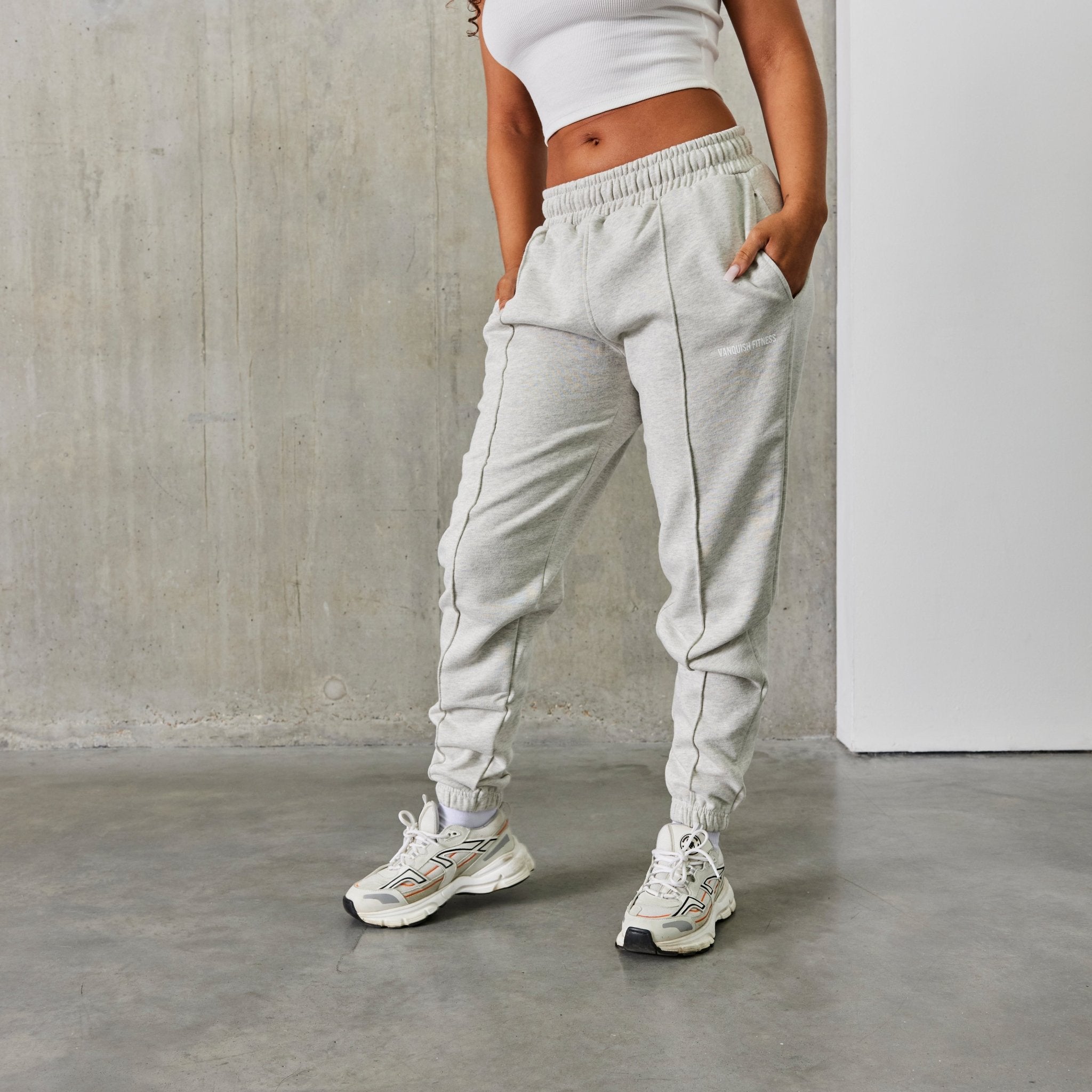 Vanquish Balance Oat Marl Pintuck Sweatpants - Vanquish Fitness