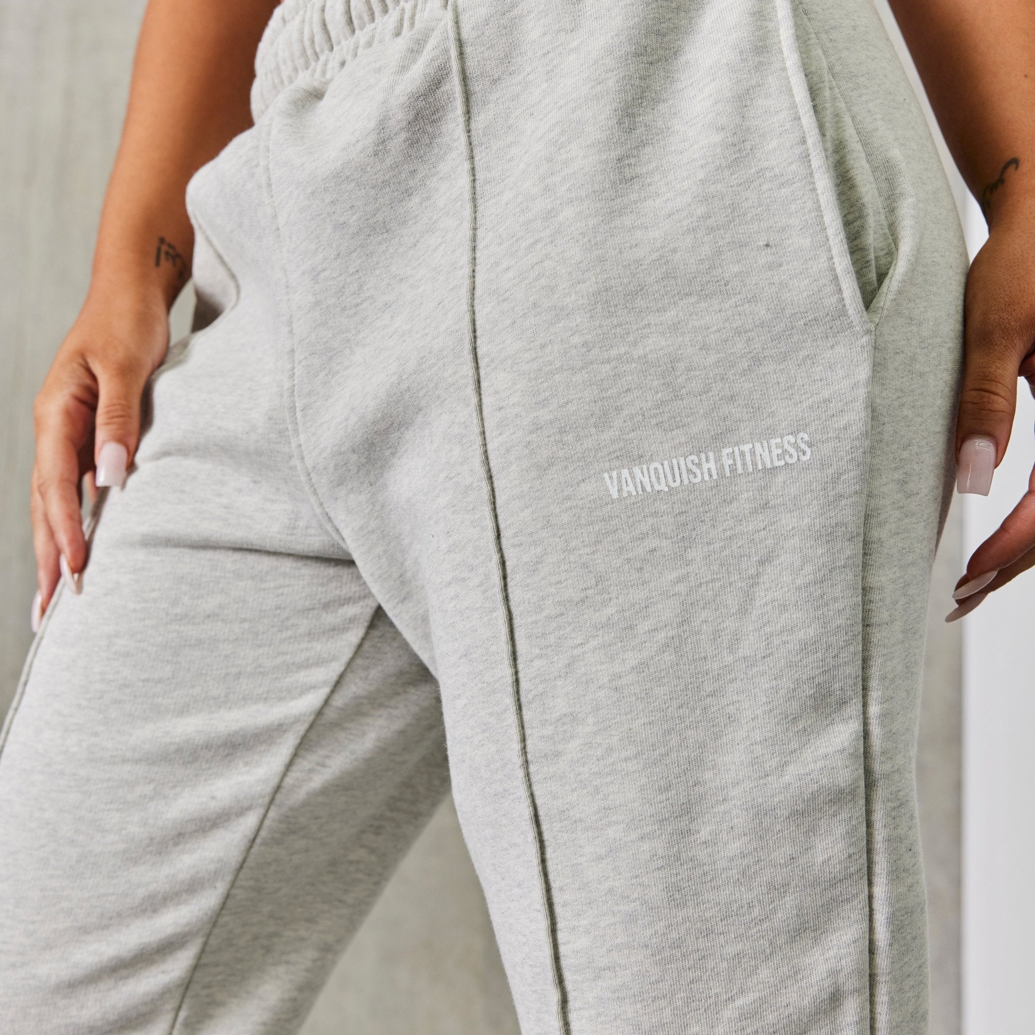 Vanquish Balance Oat Marl Pintuck Sweatpants - Vanquish Fitness