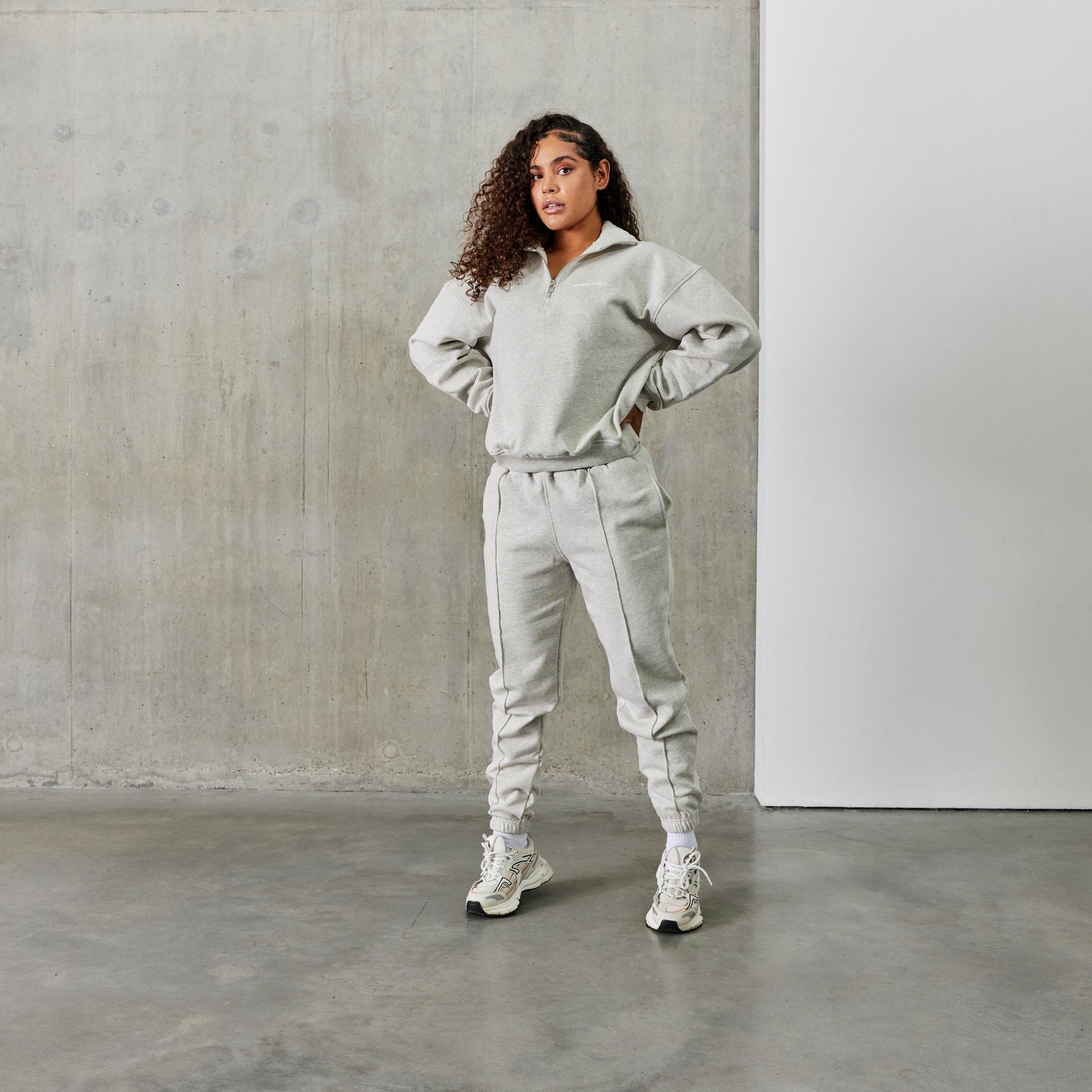 Vanquish Balance Oat Marl Quarter Zip Sweater - Vanquish Fitness