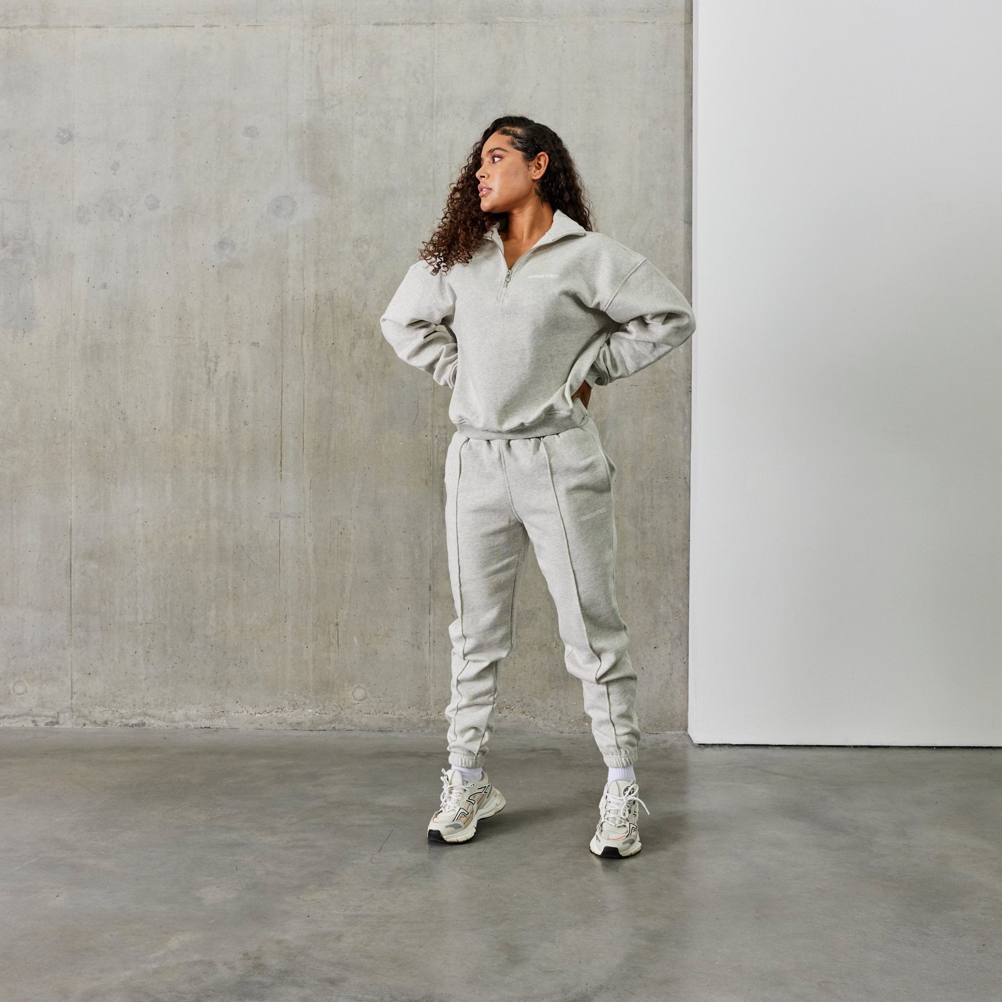 Vanquish Balance Oat Marl Quarter Zip Sweater - Vanquish Fitness