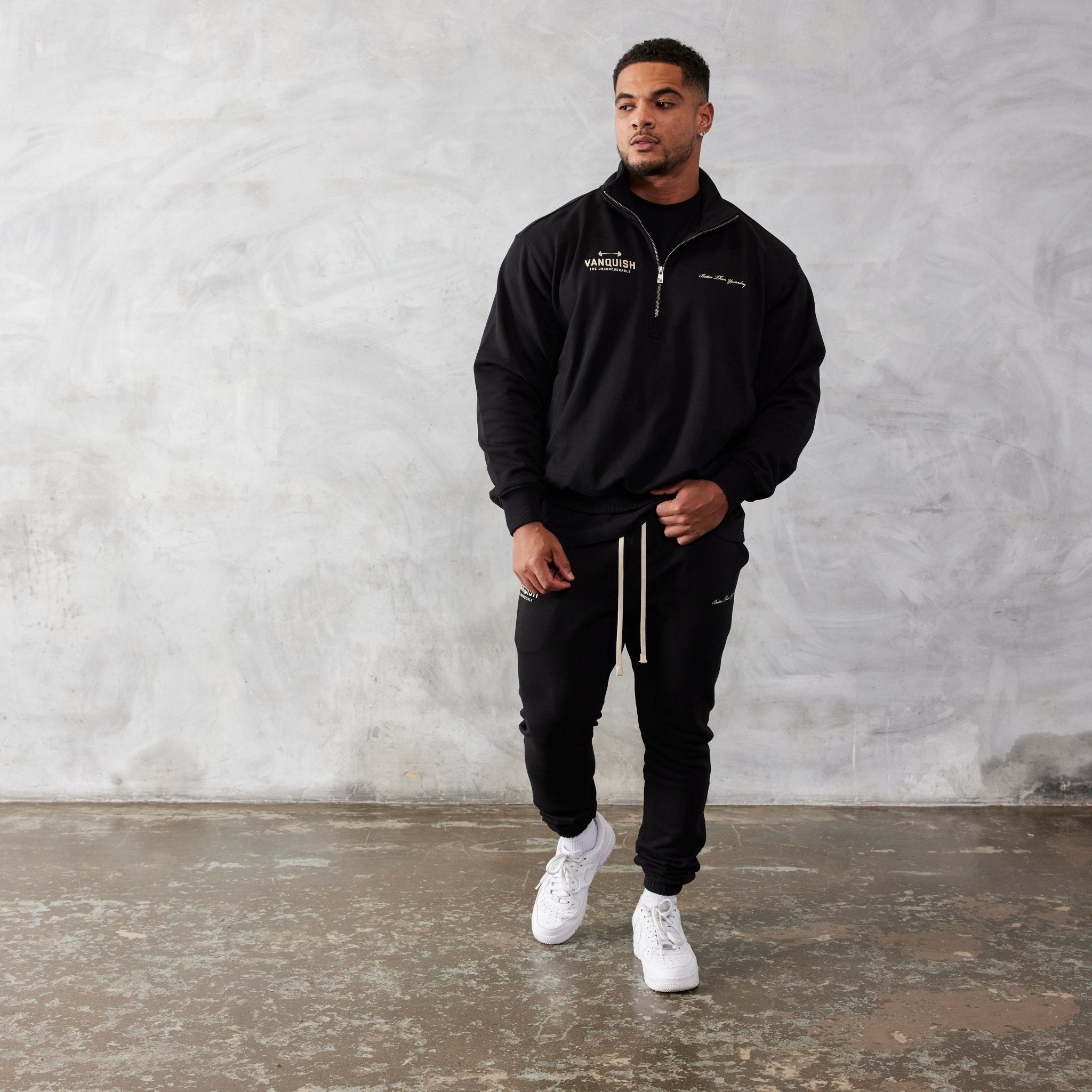 Vanquish Black Unconquerable Quarter Zip Sweater - Vanquish Fitness
