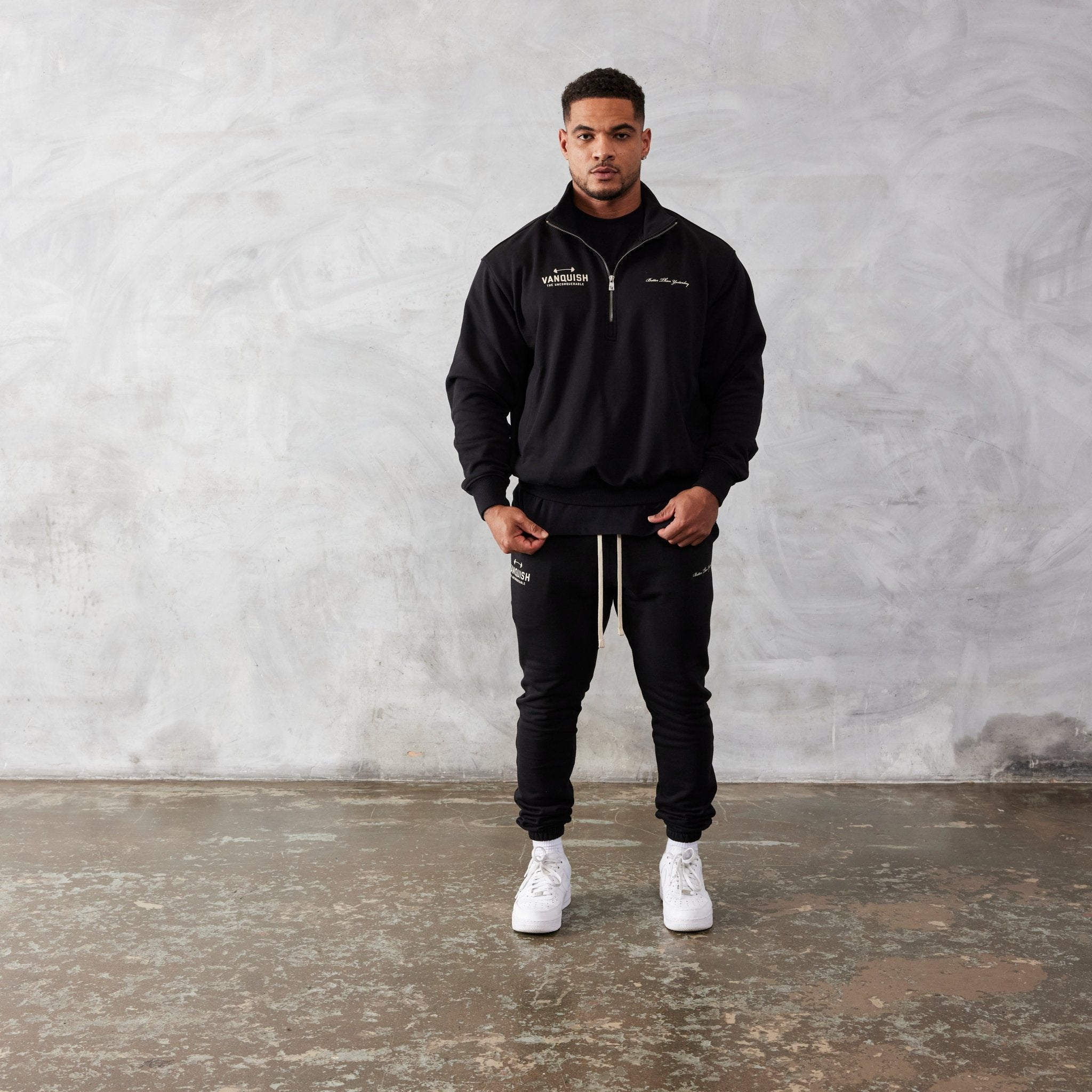Vanquish Black Unconquerable Quarter Zip Sweater - Vanquish Fitness