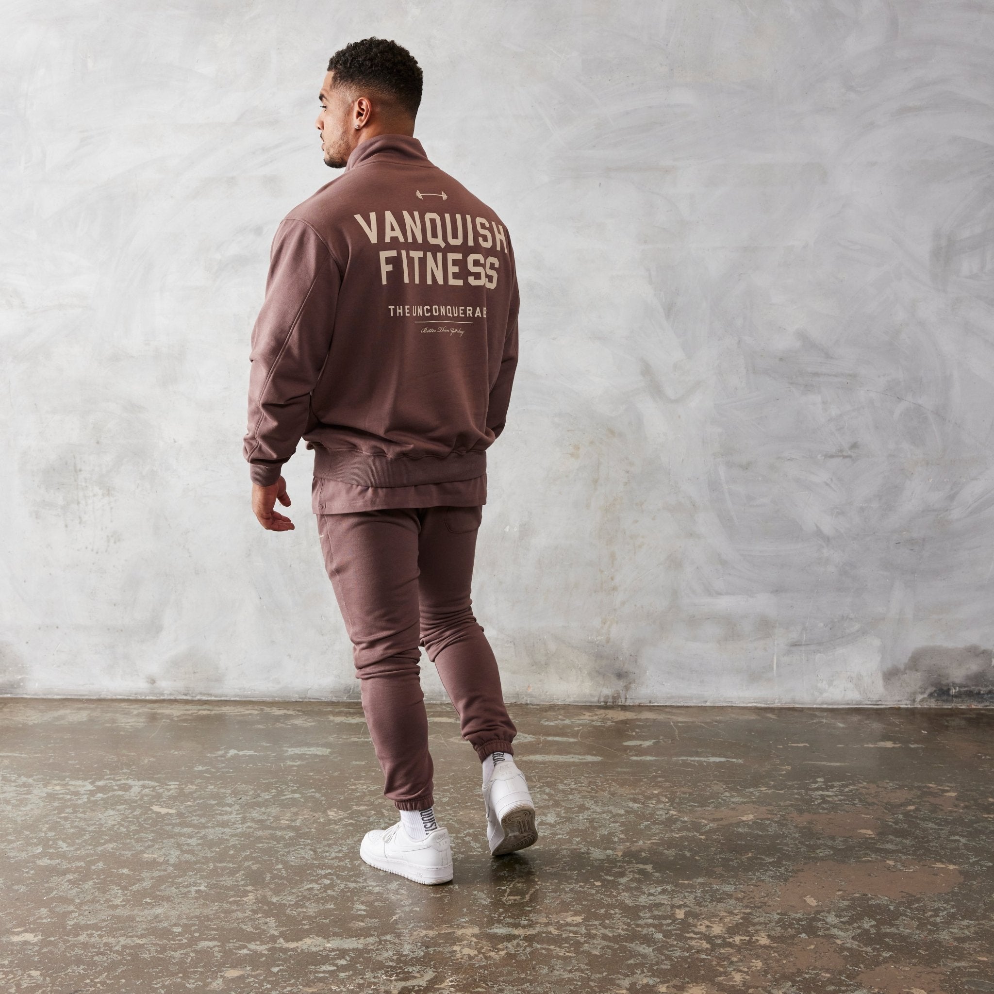 Vanquish Brown Unconquerable Quarter Zip Sweater - Vanquish Fitness