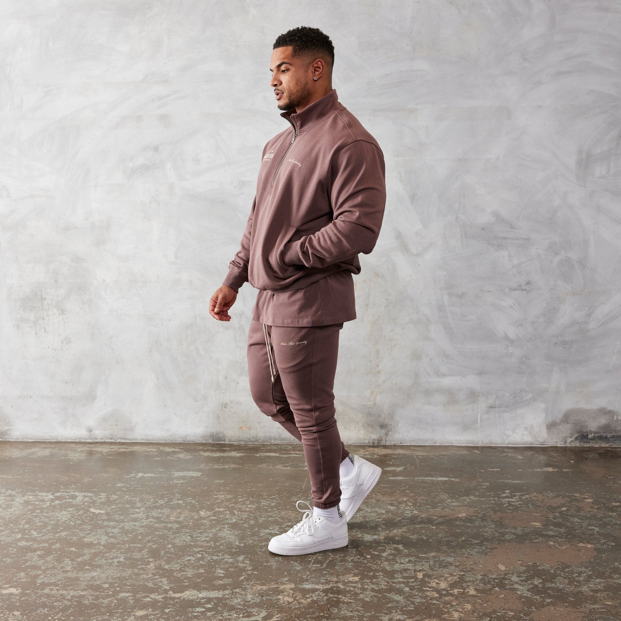 Vanquish Brown Unconquerable Quarter Zip Sweater - Vanquish Fitness