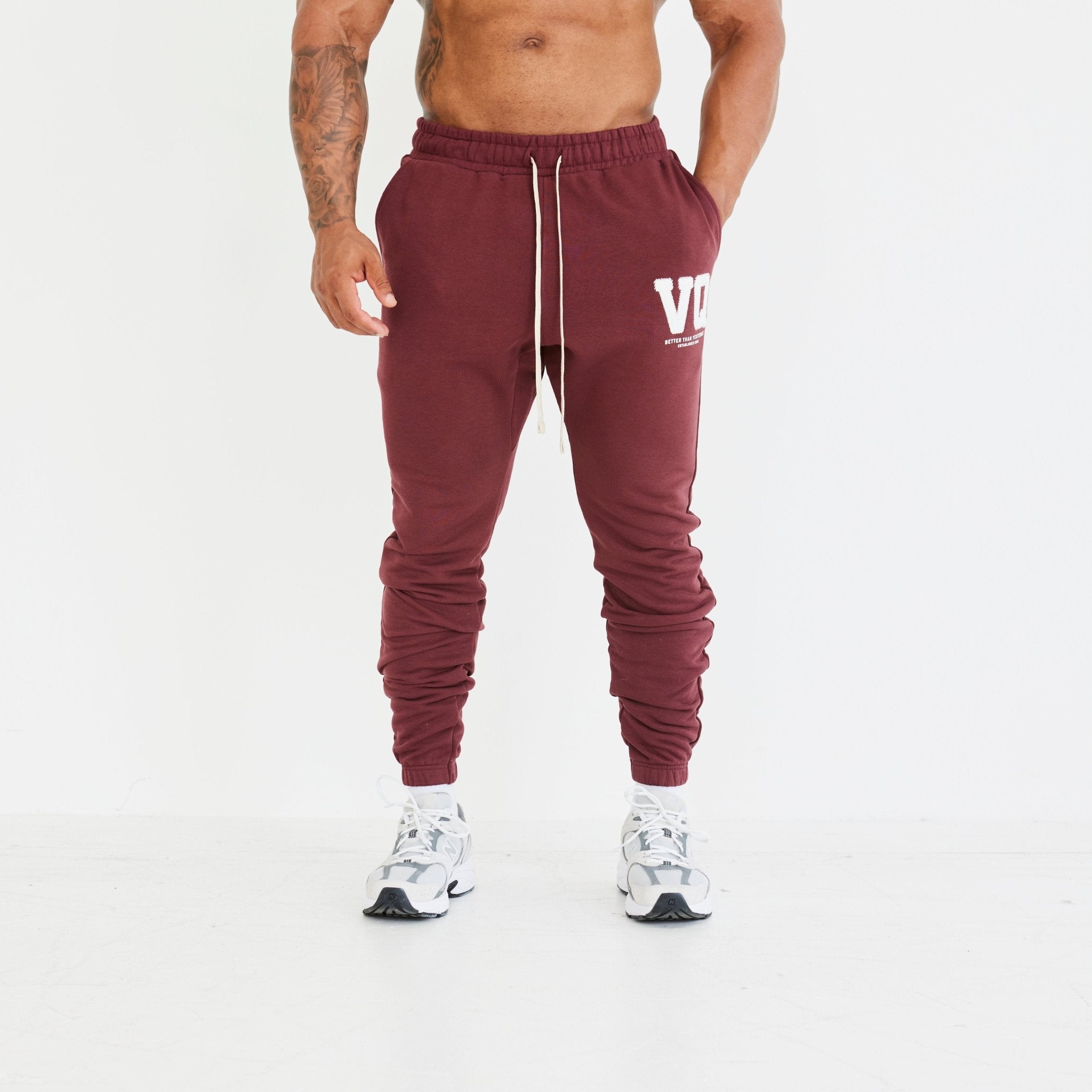 Vanquish Dark Burgundy Varsity Tapered Sweatpants - Vanquish Fitness
