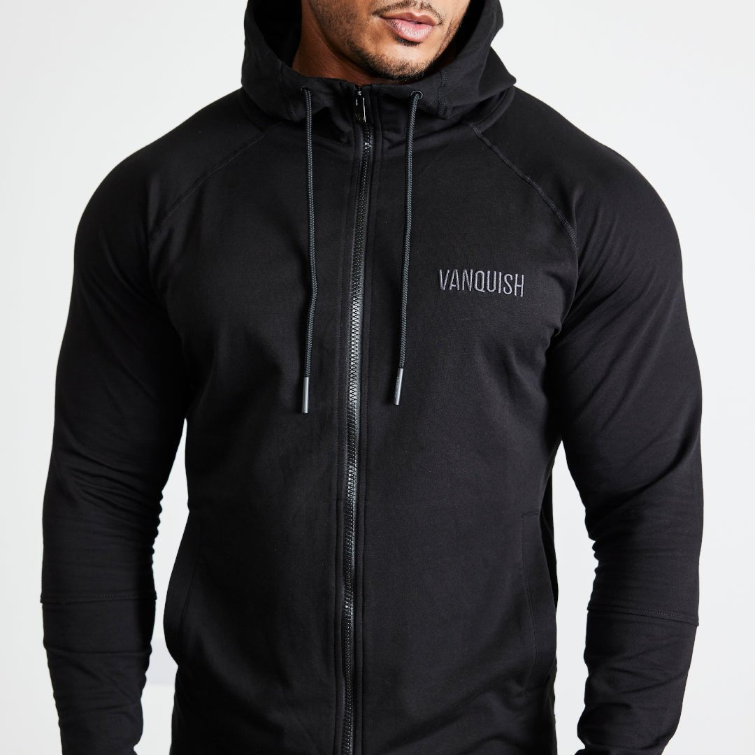 Vanquish Eclipse V2 Black Full Zip Front Hoodie - Vanquish Fitness