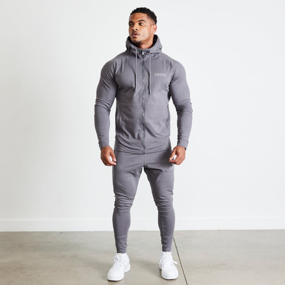 Vanquish Eclipse V2 Grey Full Zip Front Hoodie - Vanquish Fitness