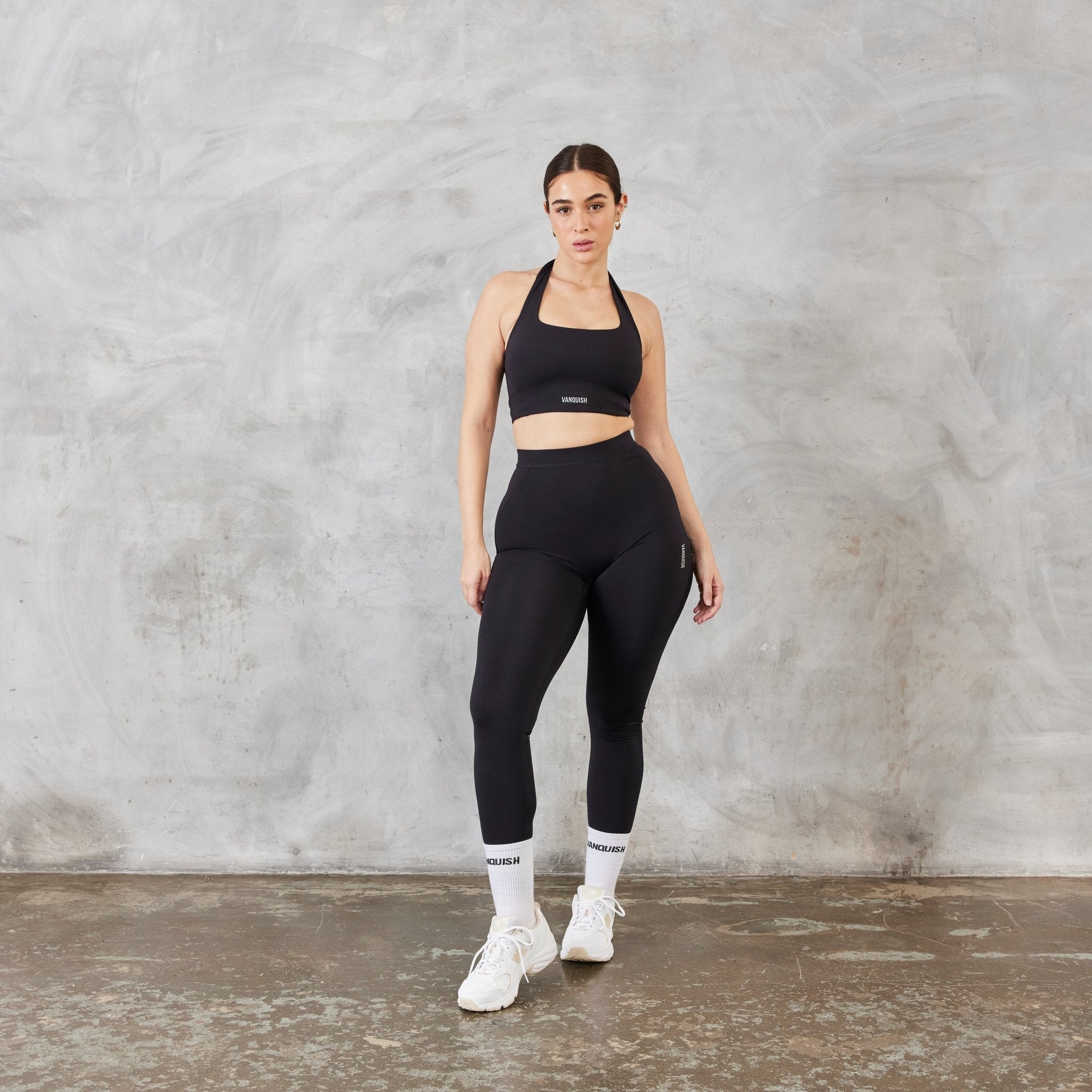 Vanquish Enhance Black Halter Crop Top - Vanquish Fitness