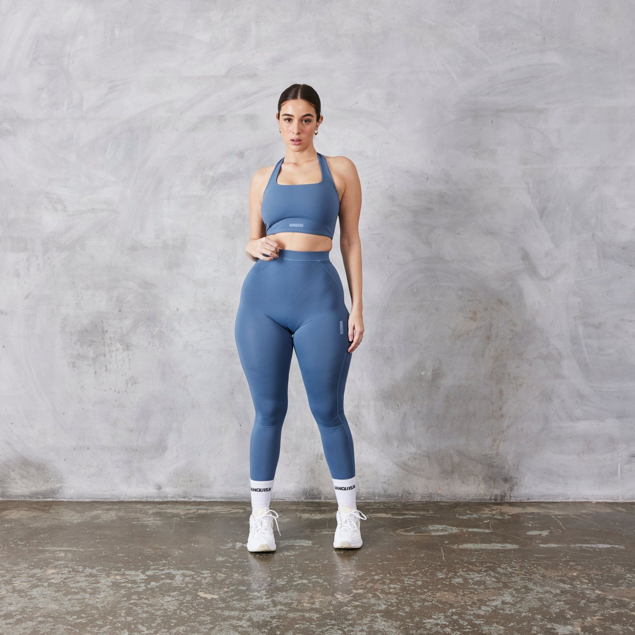 Vanquish Enhance Blue Halter Crop Top - Vanquish Fitness