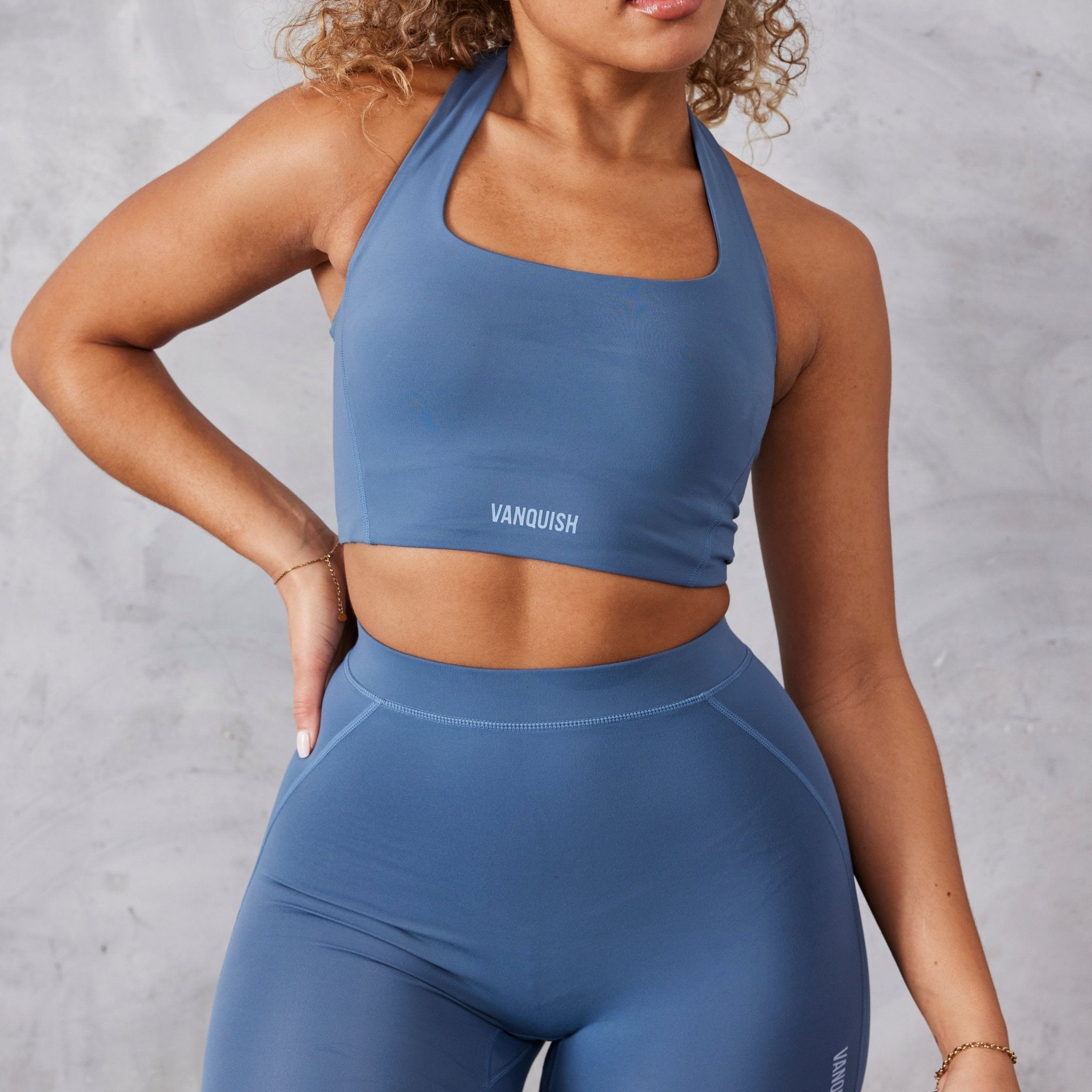 Vanquish Enhance Blue Halter Crop Top - Vanquish Fitness
