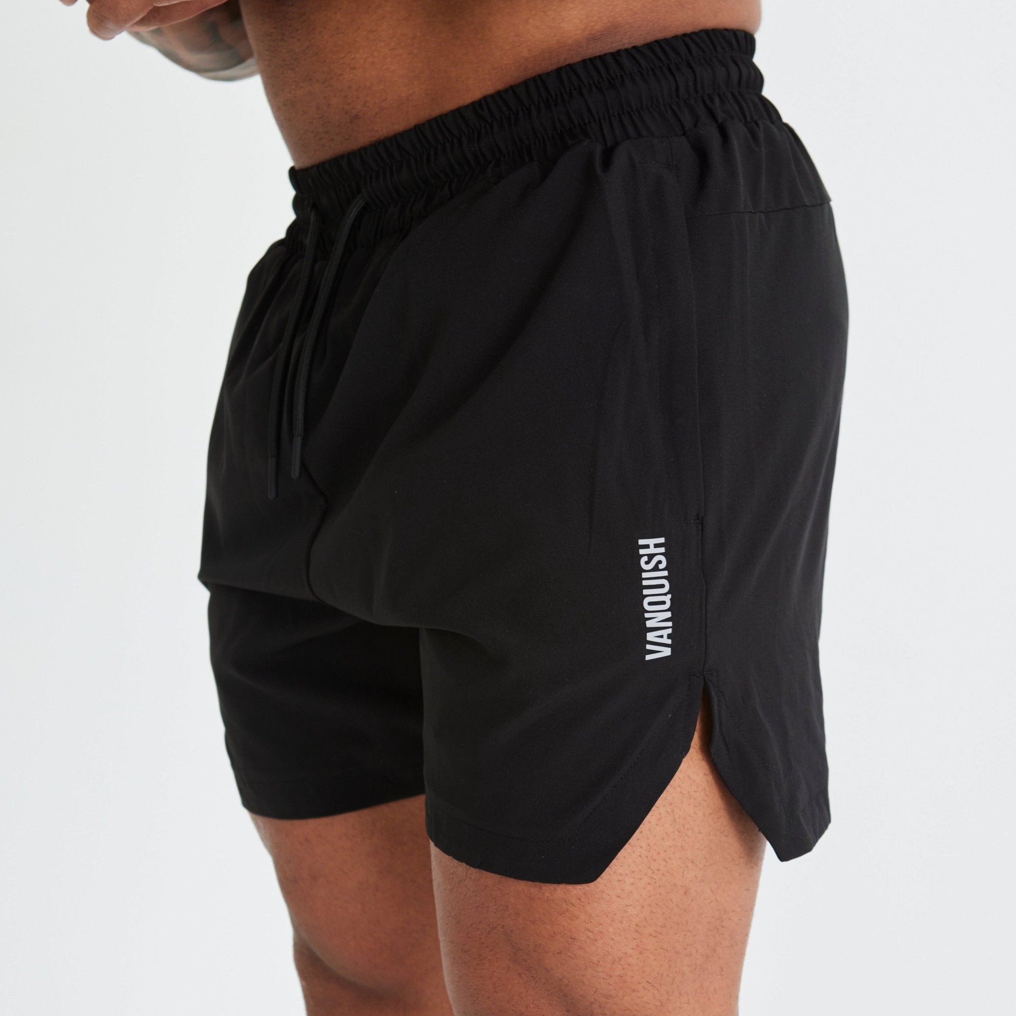 Vanquish Essential Black Performance 4" Shorts - Vanquish Fitness