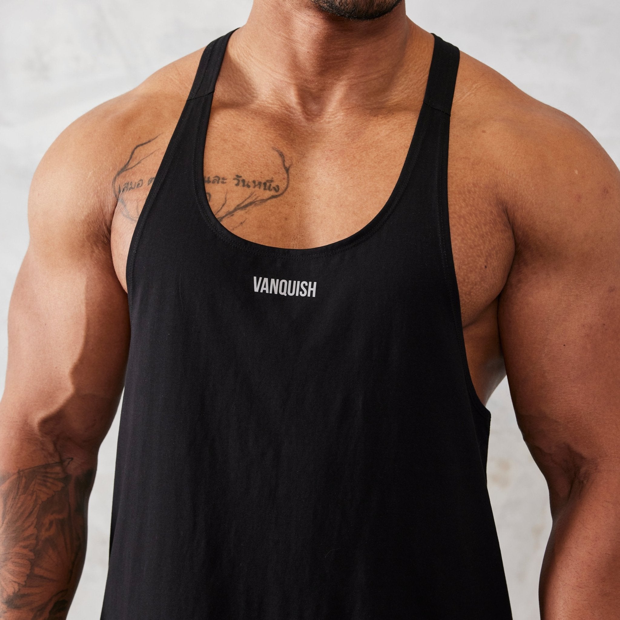 Vanquish Essential Black Regular Fit Stringer Vest - Vanquish Fitness