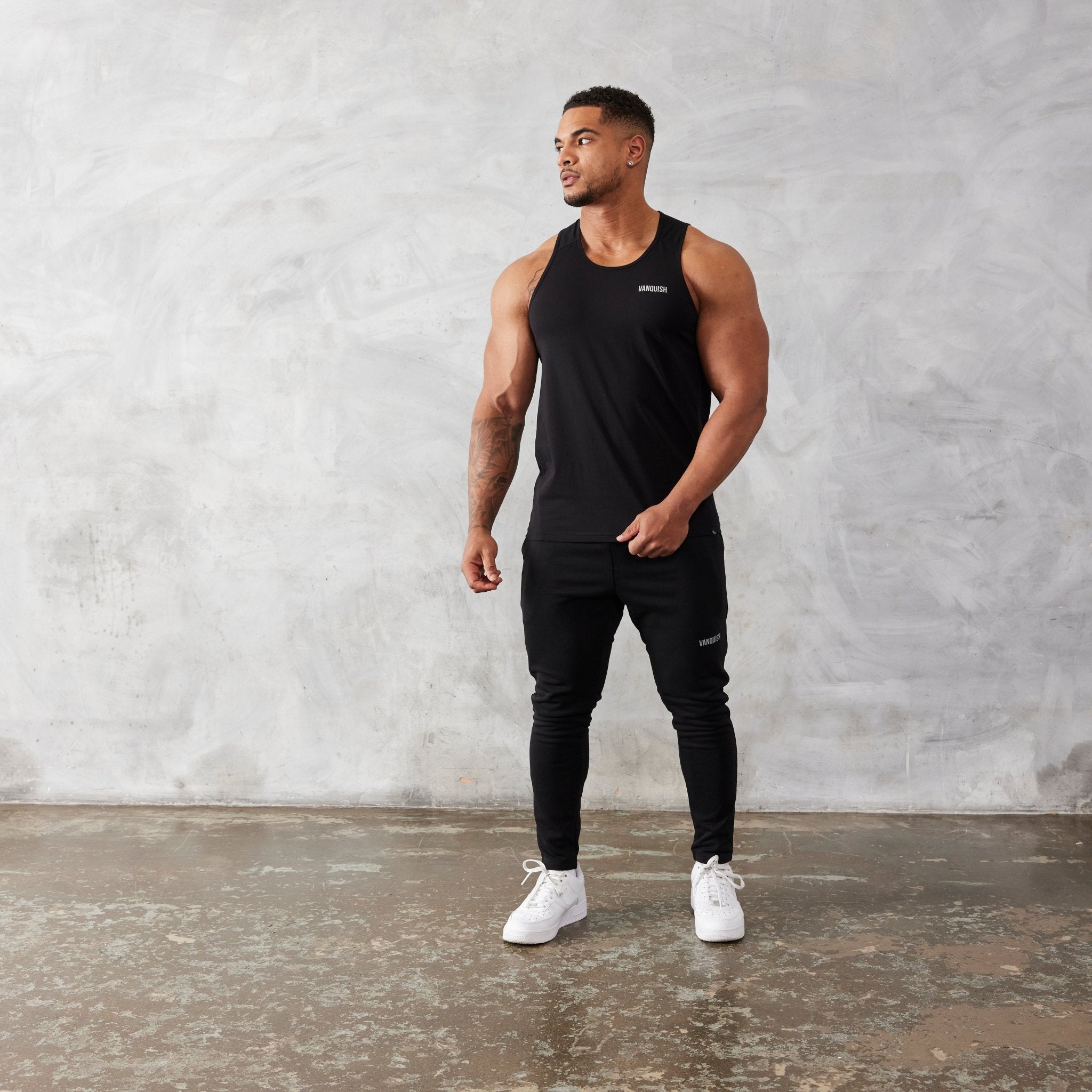 Vanquish Essential Black Regular Fit Tank Top - Vanquish Fitness