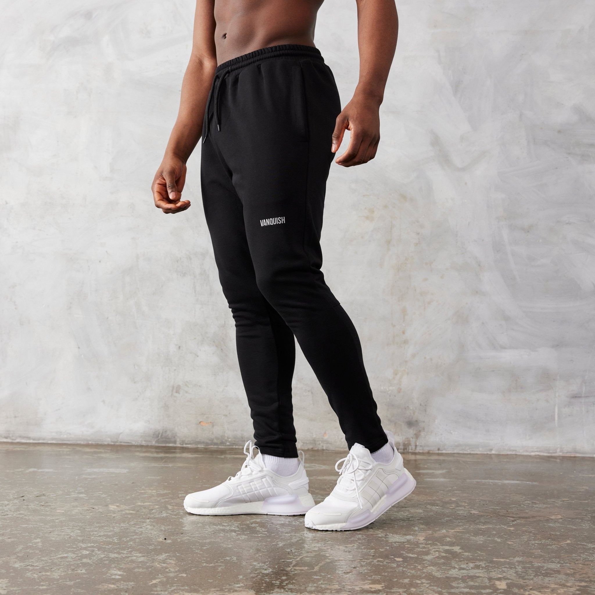 Vanquish Essential Black Tapered Fit Sweatpants - Vanquish Fitness