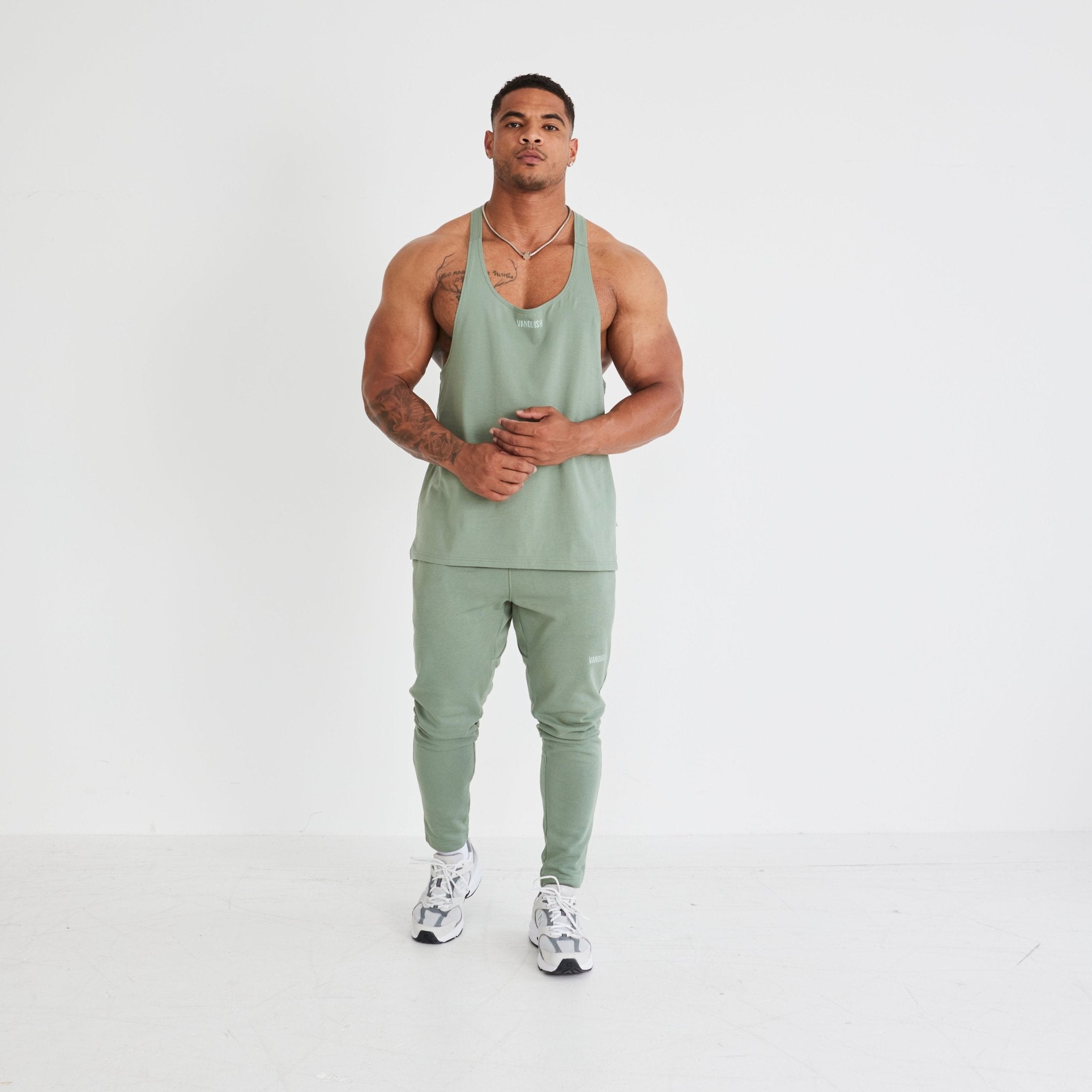 Vanquish Essential Green Regular Fit Stringer Vest - Vanquish Fitness