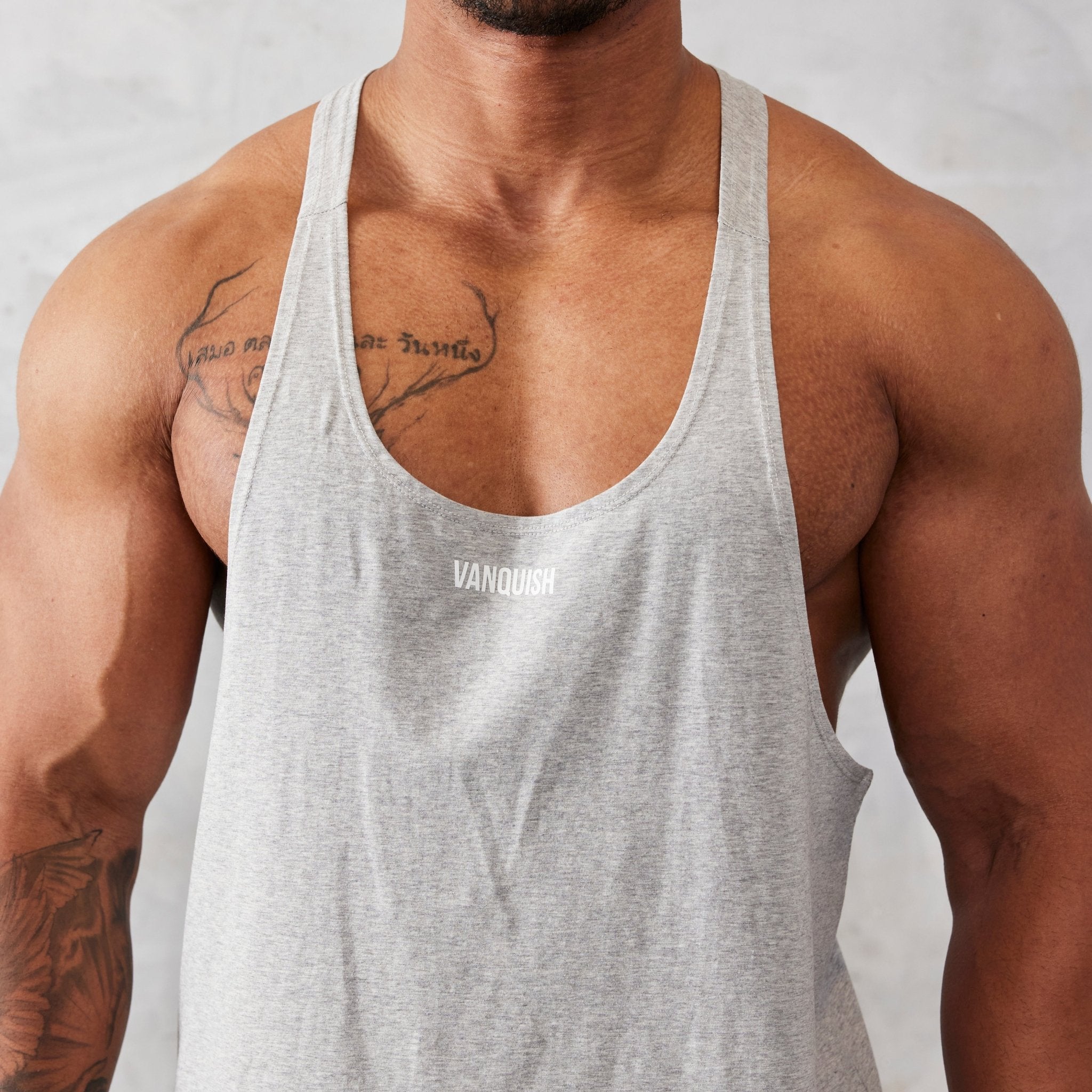 Vanquish Essential Grey Regular Fit Stringer Vest - Vanquish Fitness