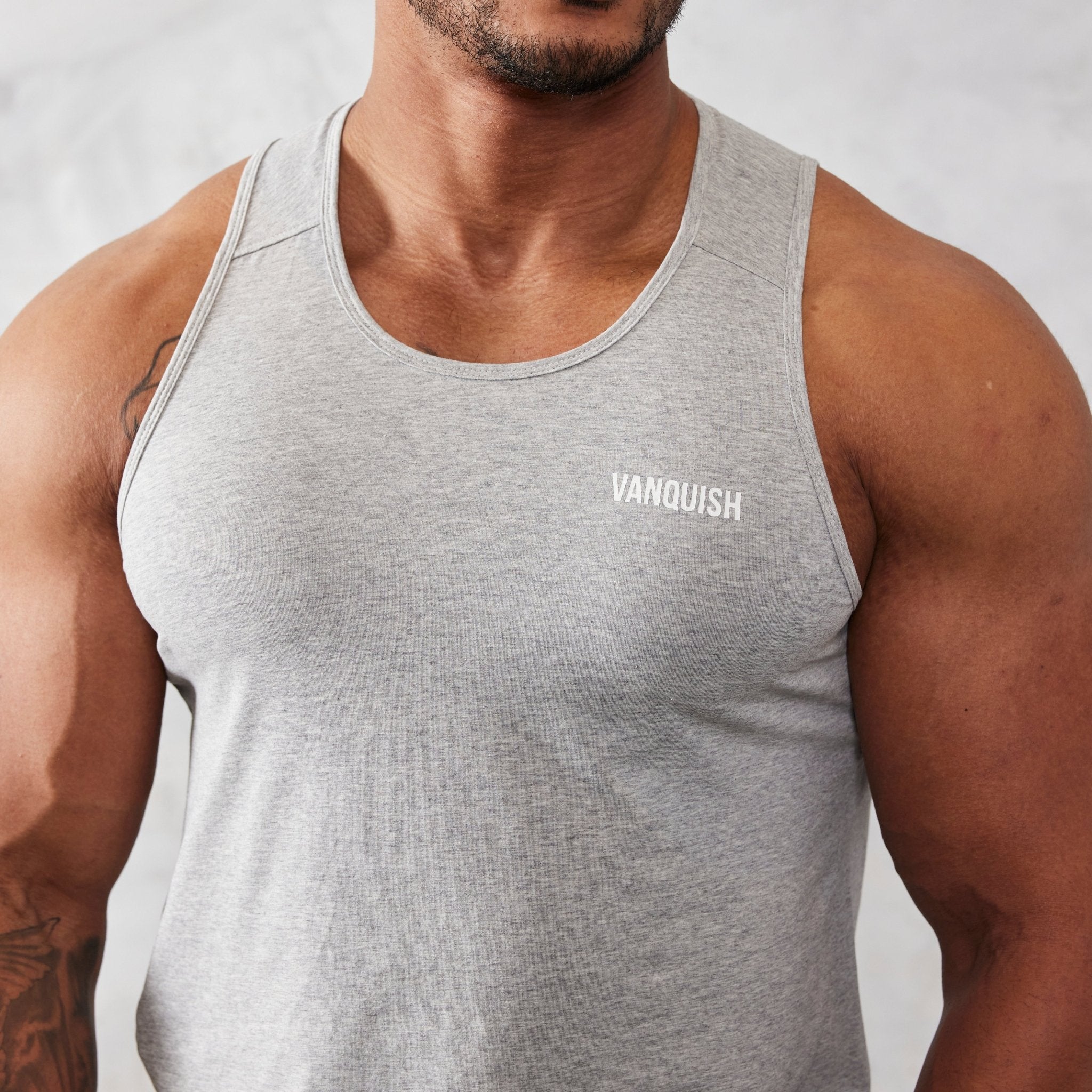 Vanquish Essential Grey Regular Fit Tank Top - Vanquish Fitness