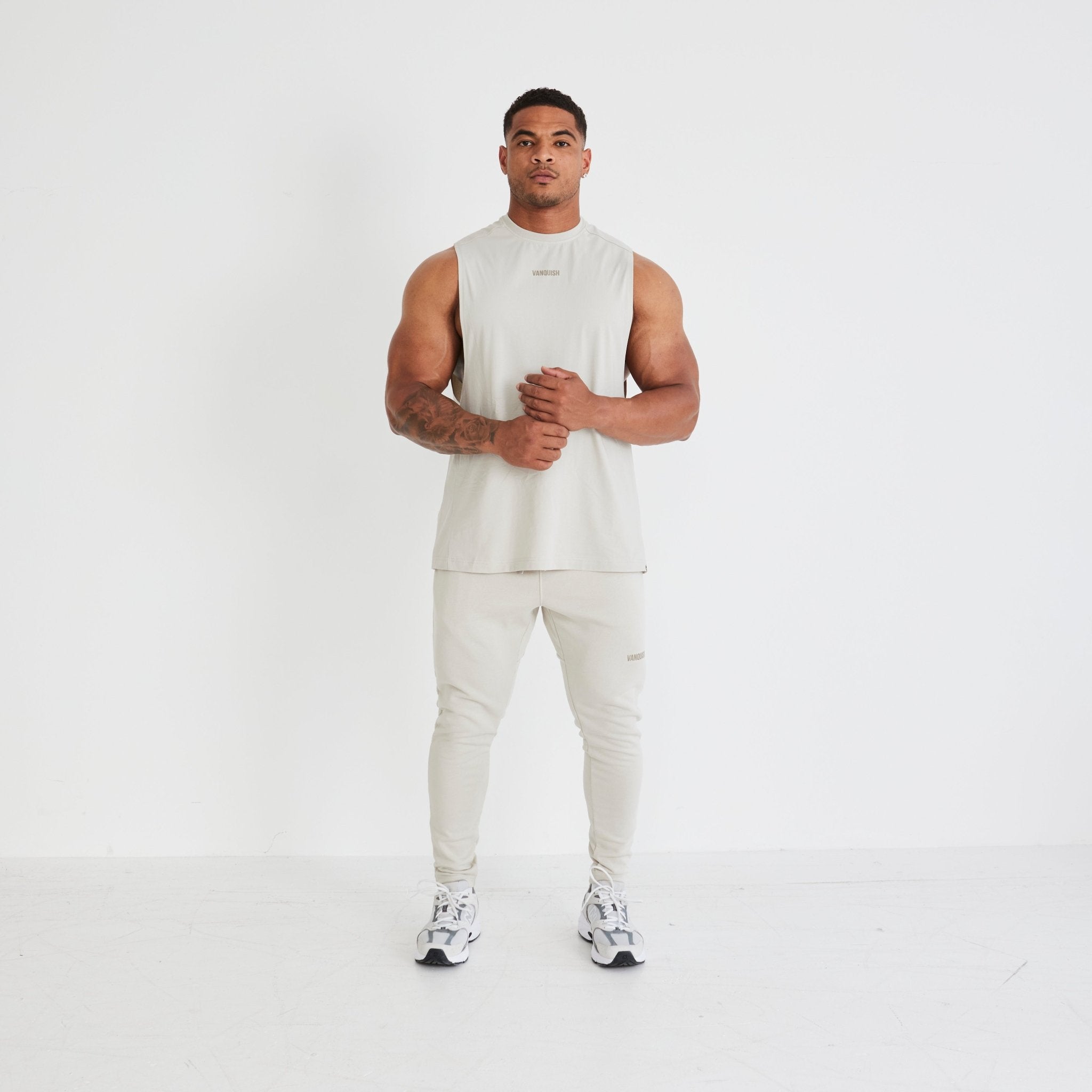 Vanquish Essential Stone Oversized Sleeveless T Shirt - Vanquish Fitness