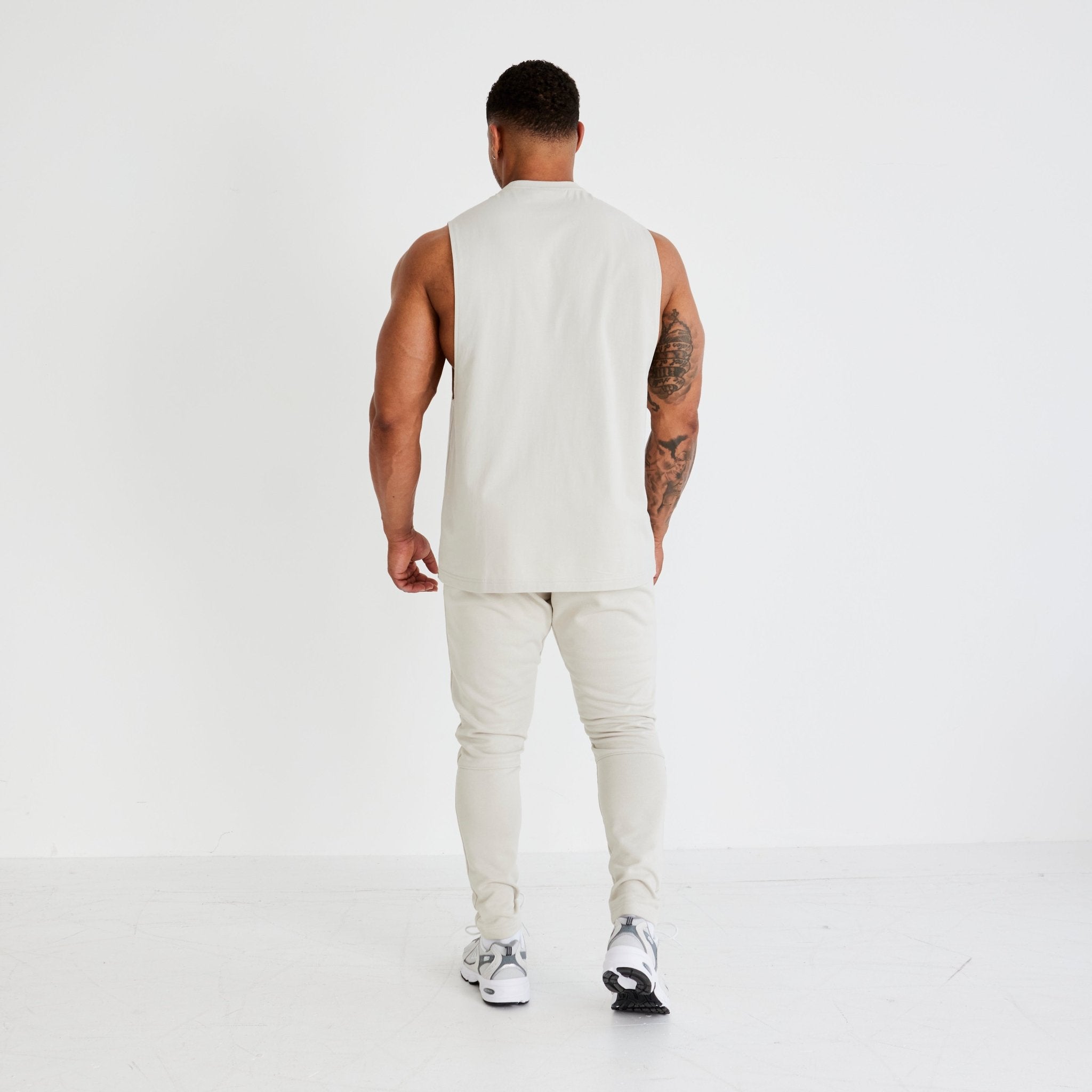 Vanquish Essential Stone Oversized Sleeveless T Shirt - Vanquish Fitness