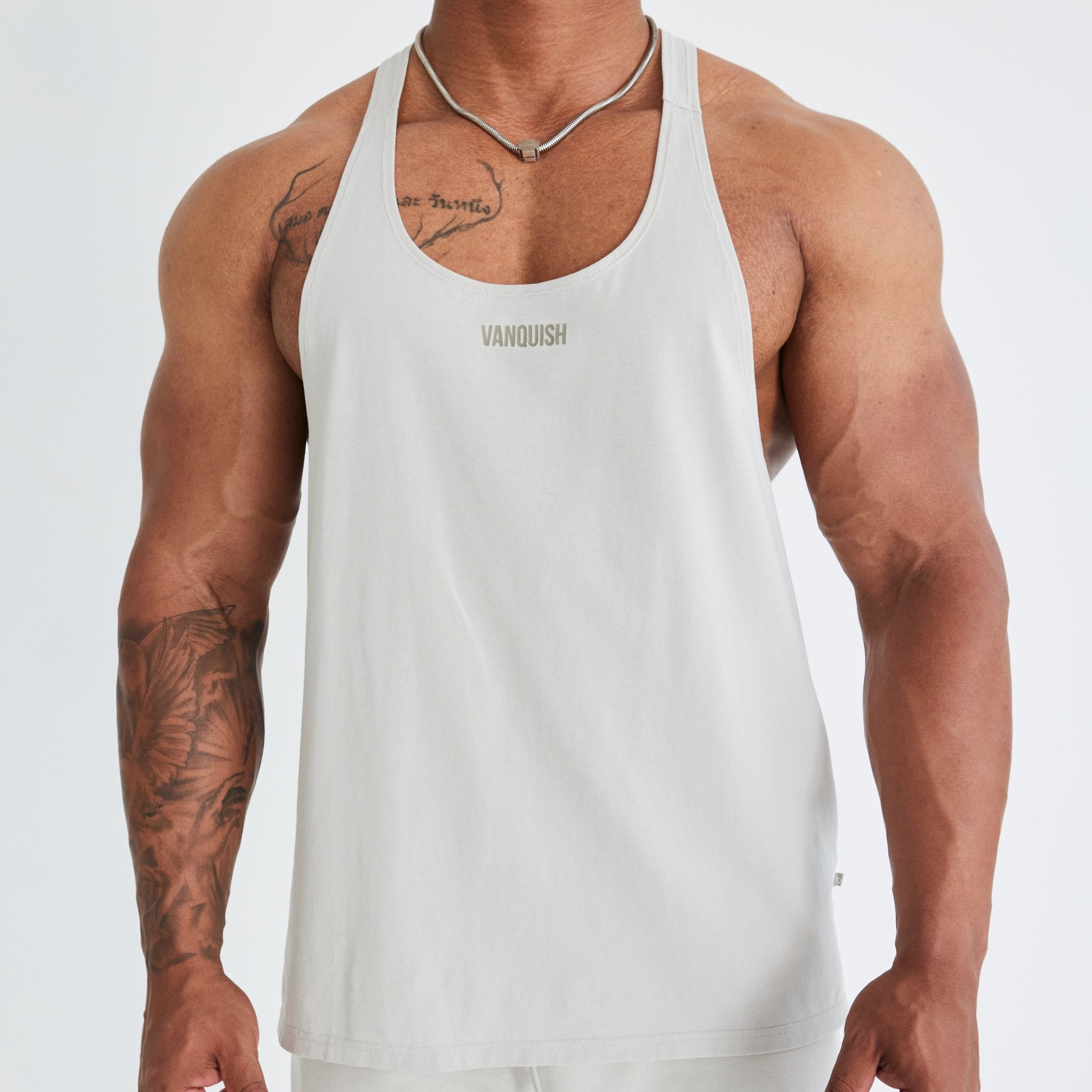 Vanquish Essential Stone Regular Fit Stringer Vest - Vanquish Fitness