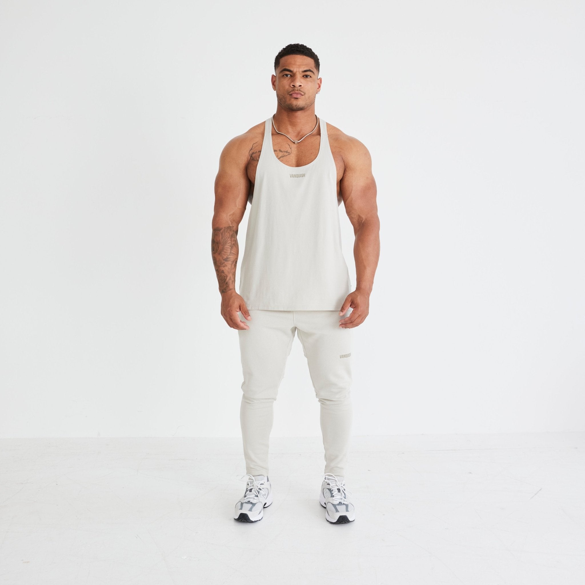 Vanquish Essential Stone Regular Fit Stringer Vest - Vanquish Fitness