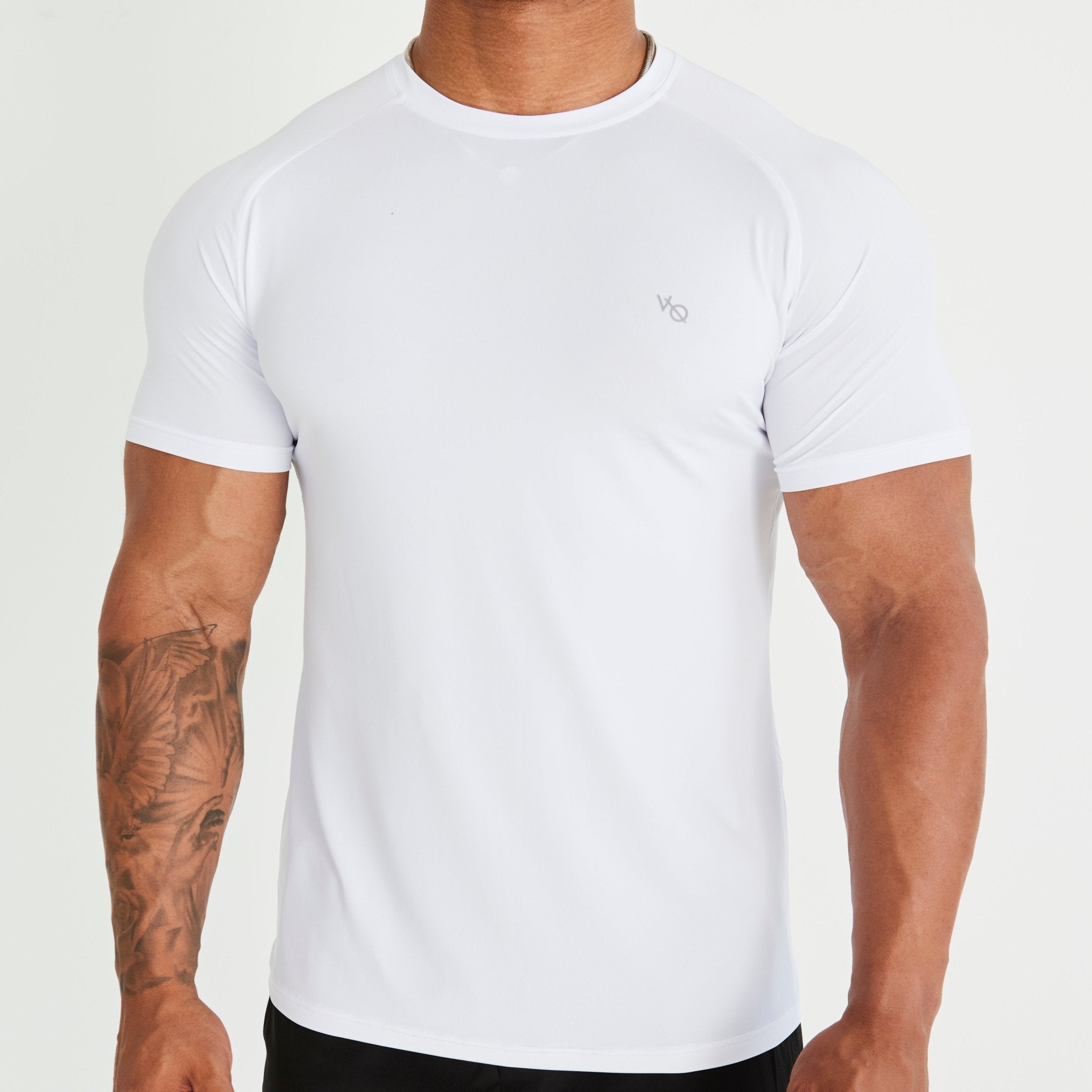 Vanquish Essential White Performance Short Sleeve T Shirt - Vanquish Fitness