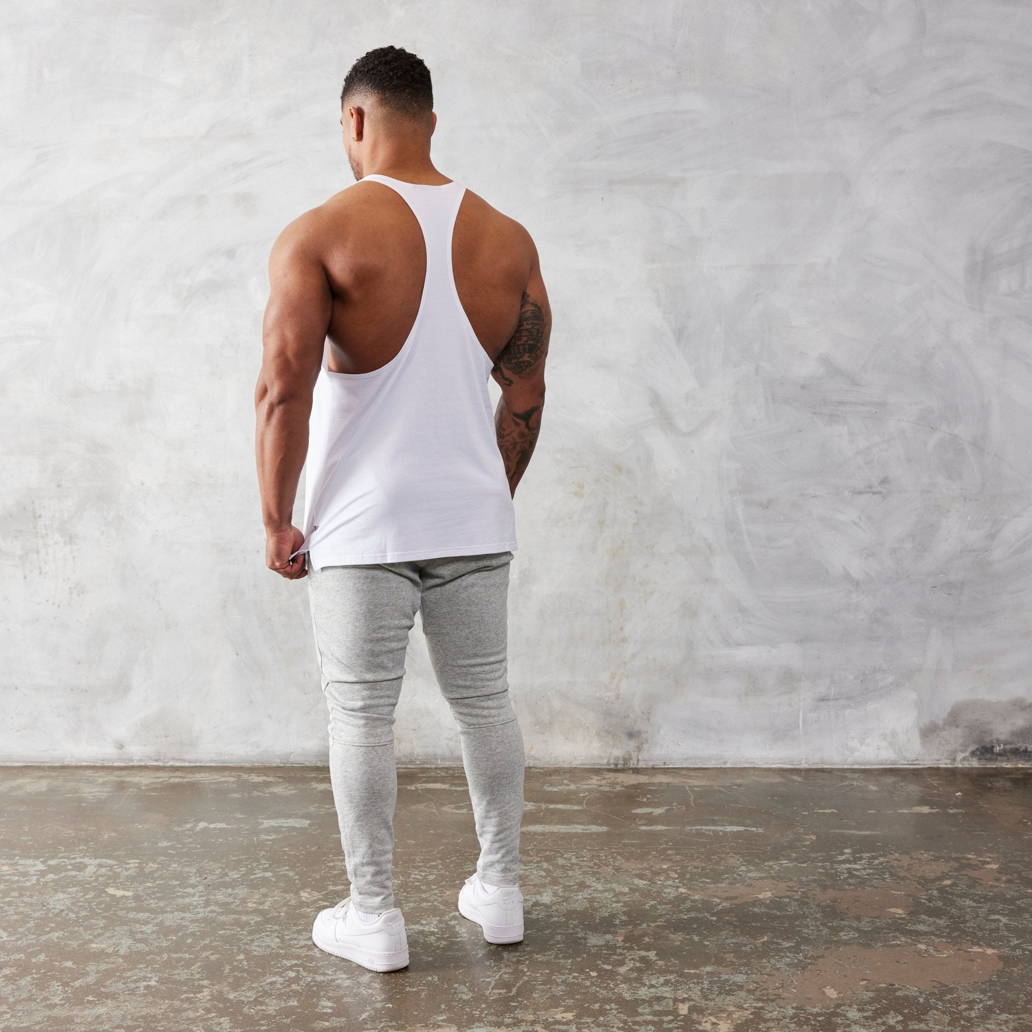 Vanquish Essential White Regular Fit Stringer Vest - Vanquish Fitness