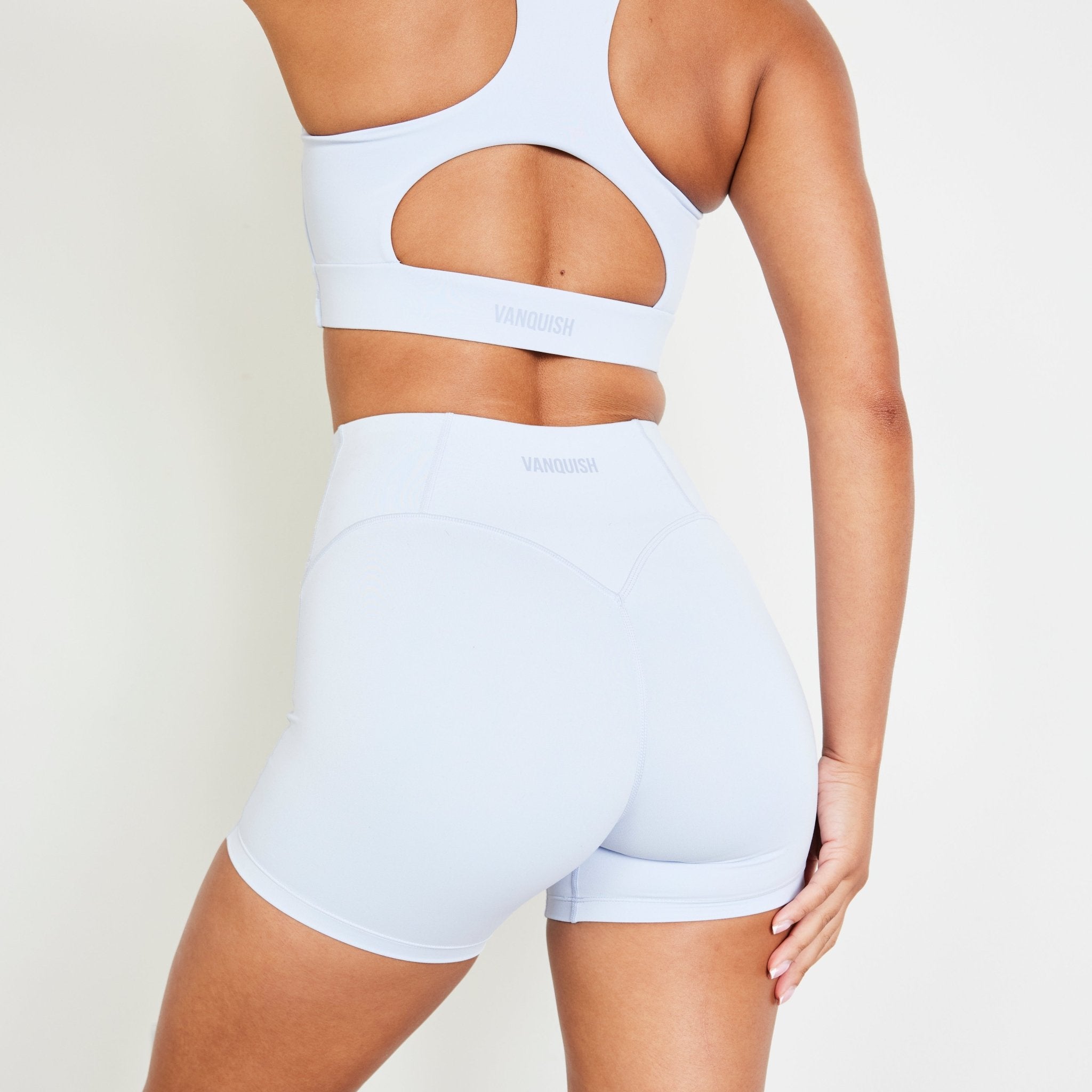 Vanquish Evolve Mineral Blue High Waisted Shorts - Vanquish Fitness