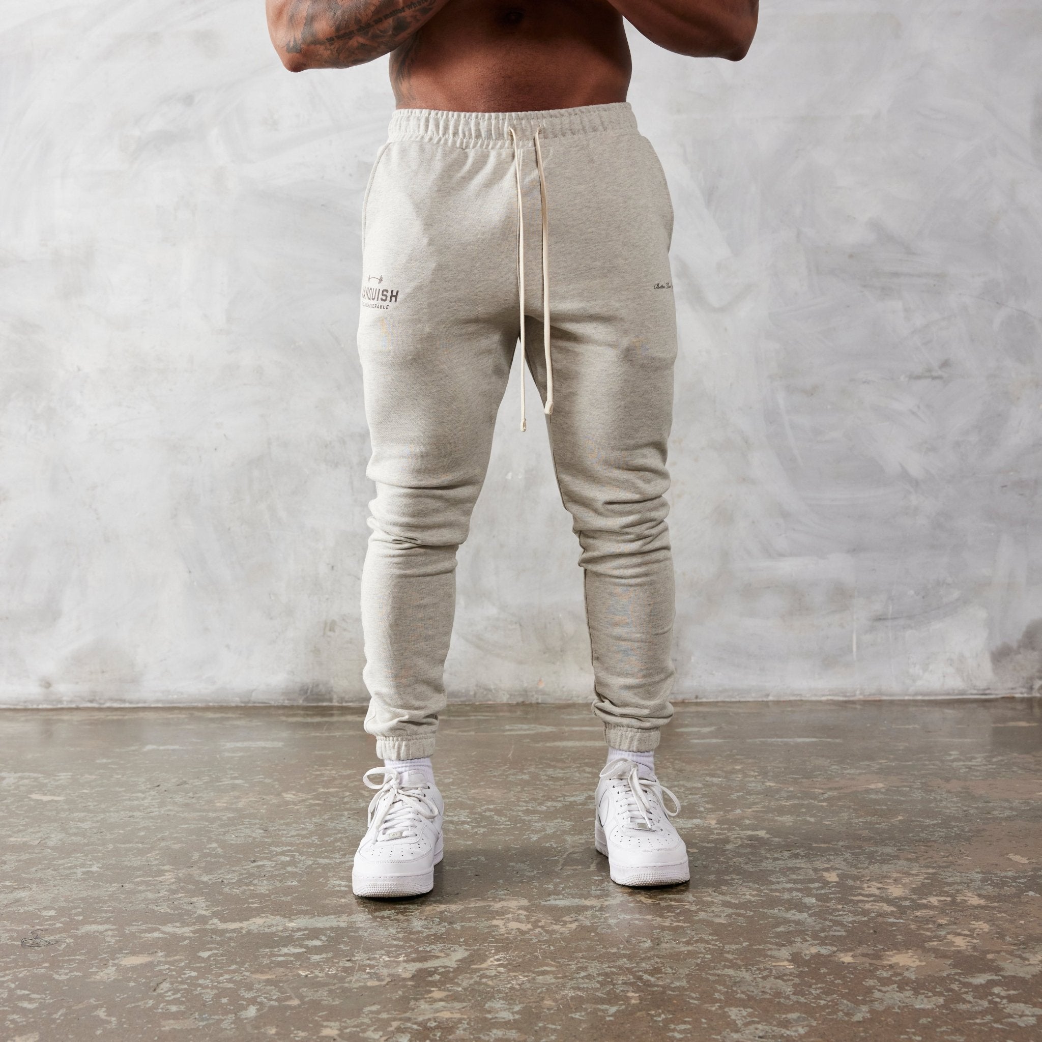 Vanquish Oat Marl Unconquerable Tapered Sweatpants - Vanquish Fitness