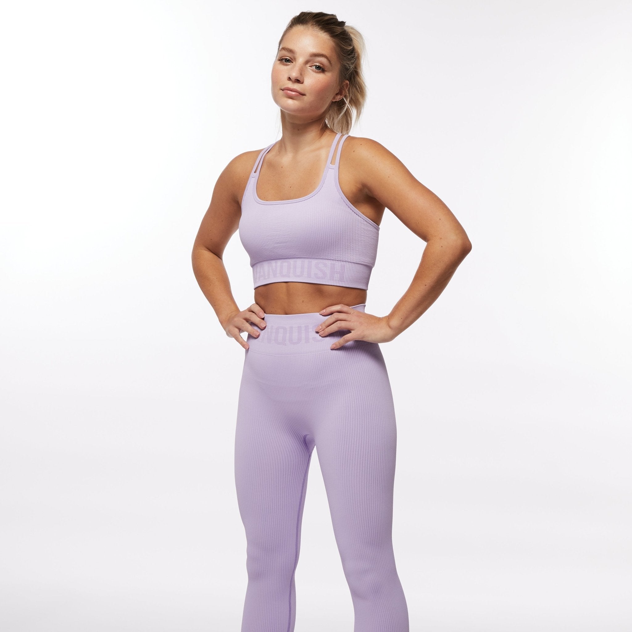 Vanquish Ribbed Lilac Seamless Bra - Vanquish Fitness