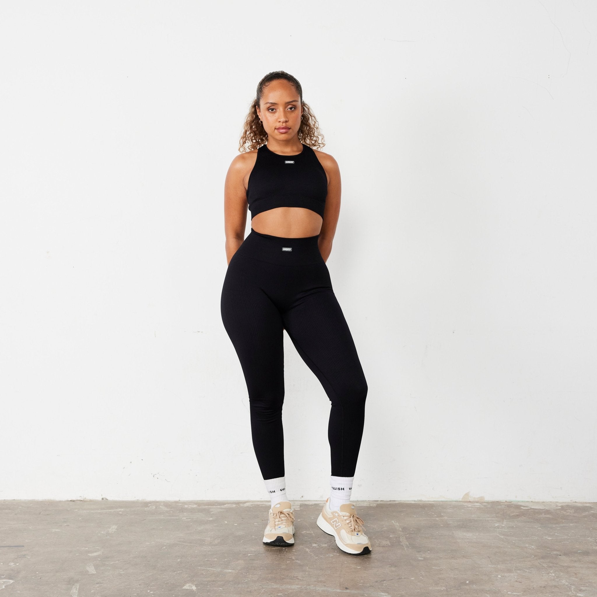 Vanquish Ribbed Seamless Black Legging - Vanquish Fitness