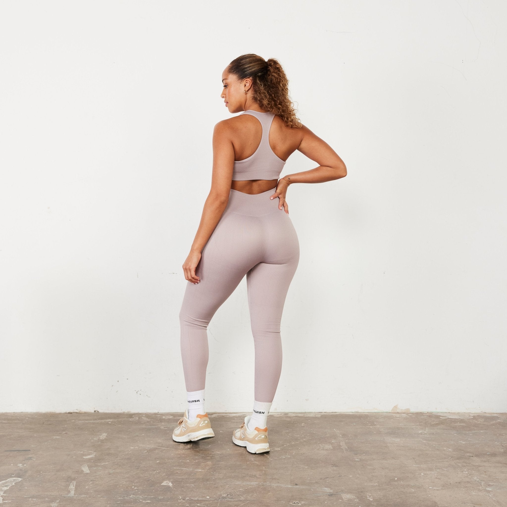 Vanquish Ribbed Seamless Blush Legging - Vanquish Fitness