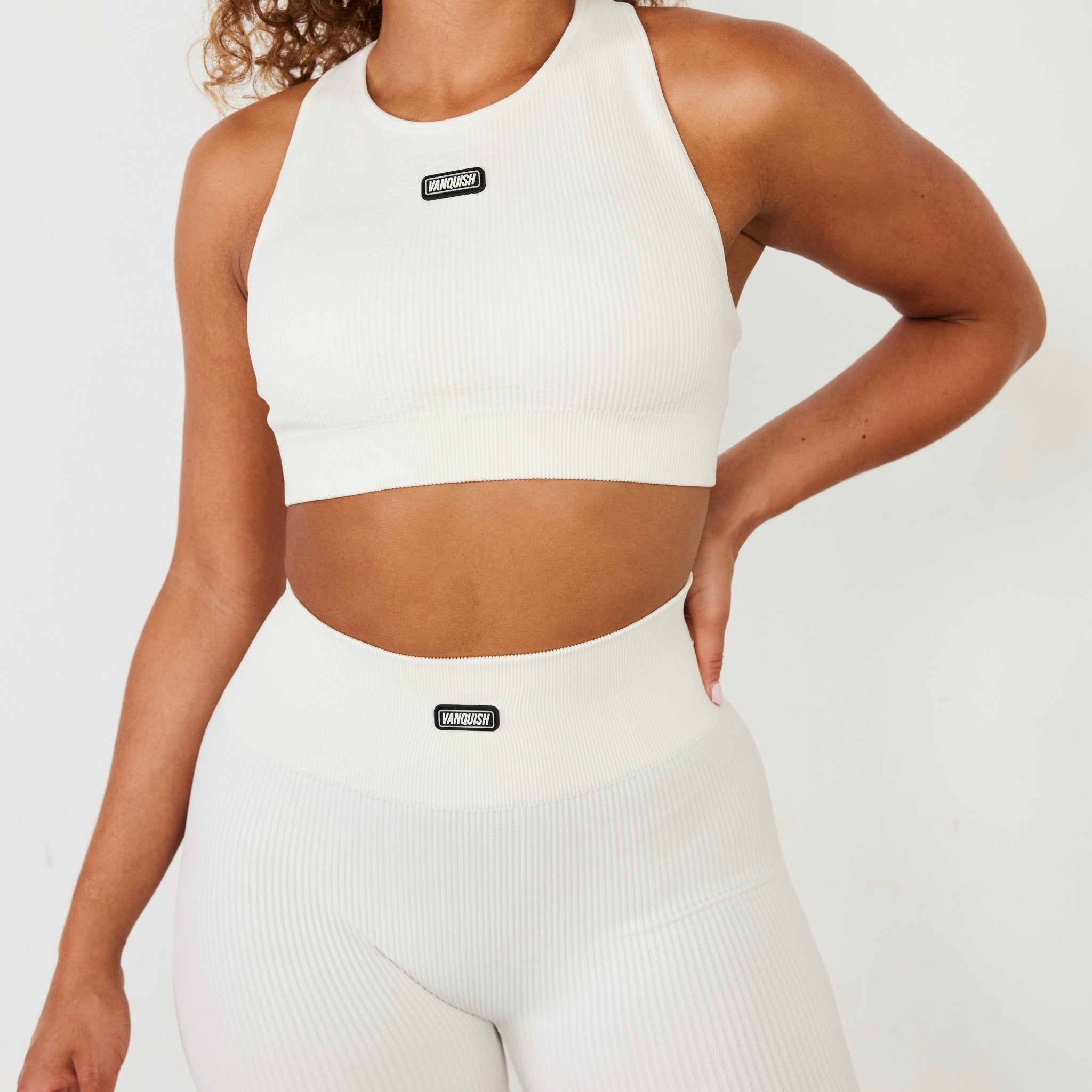 Vanquish Ribbed Seamless Marshmallow Racer Back Bra - Vanquish Fitness