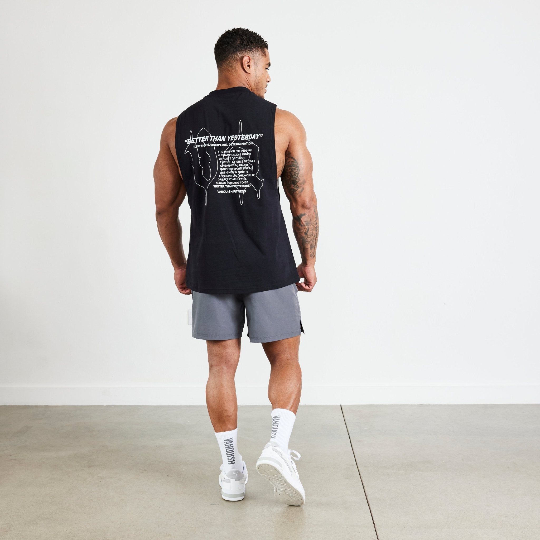 Vanquish TSP Black Determination Sleeveless T Shirt - Vanquish Fitness