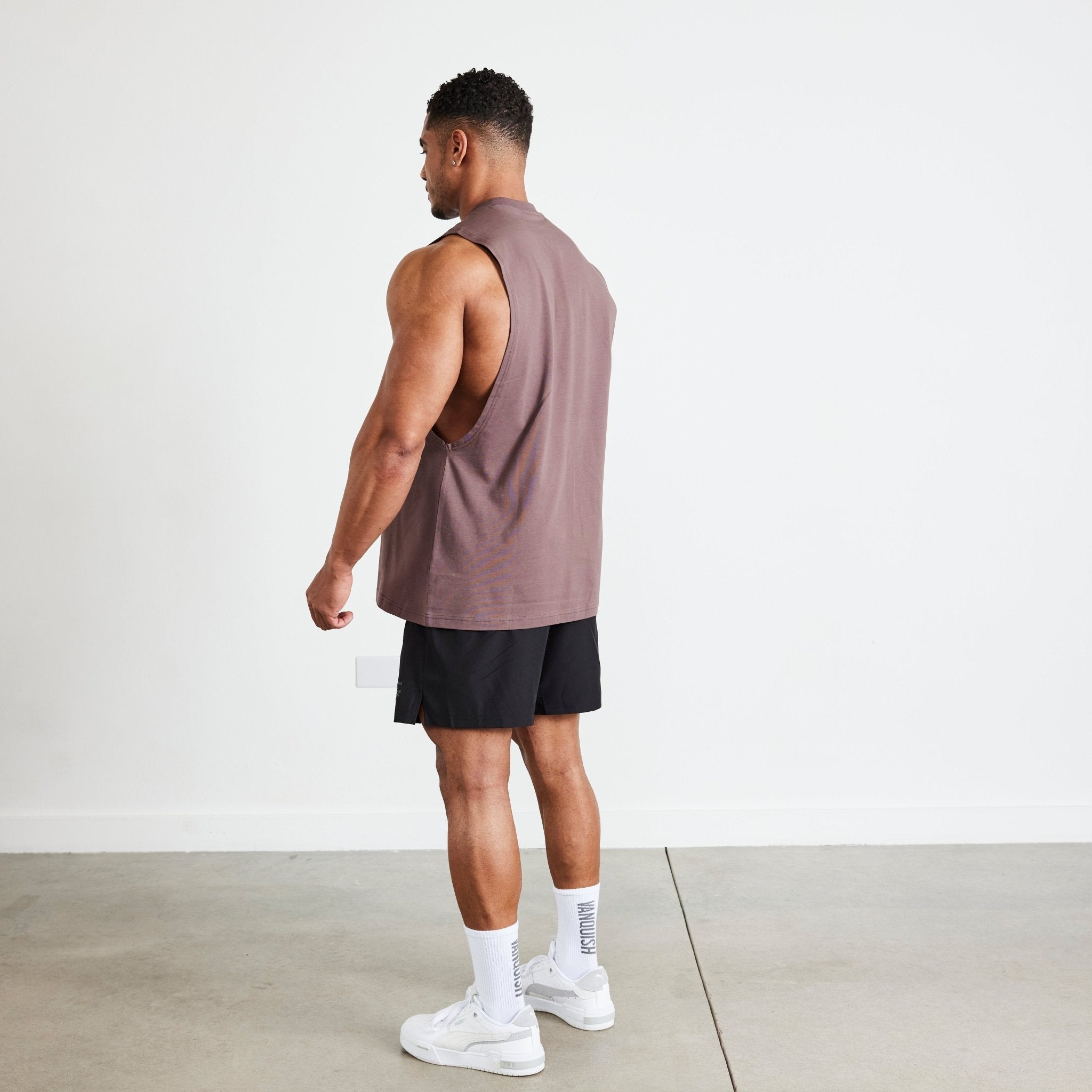 Vanquish TSP Dark Brown Metal Sleeveless T Shirt - Vanquish Fitness