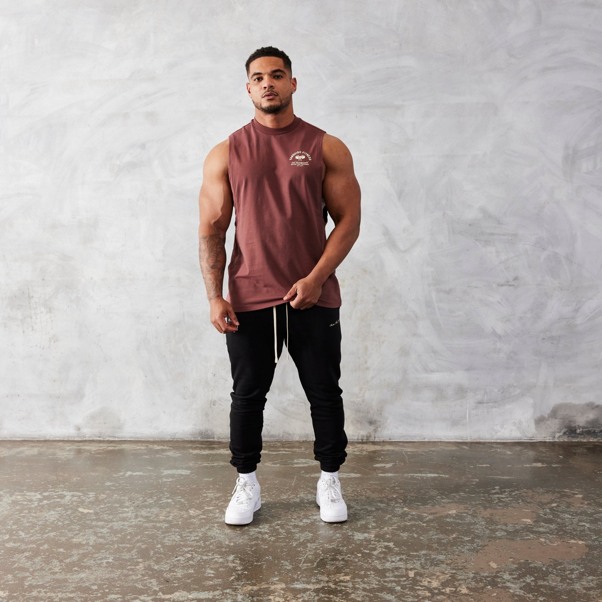 Vanquish TSP Sepia Brown Strength Sleeveless T Shirt - Vanquish Fitness