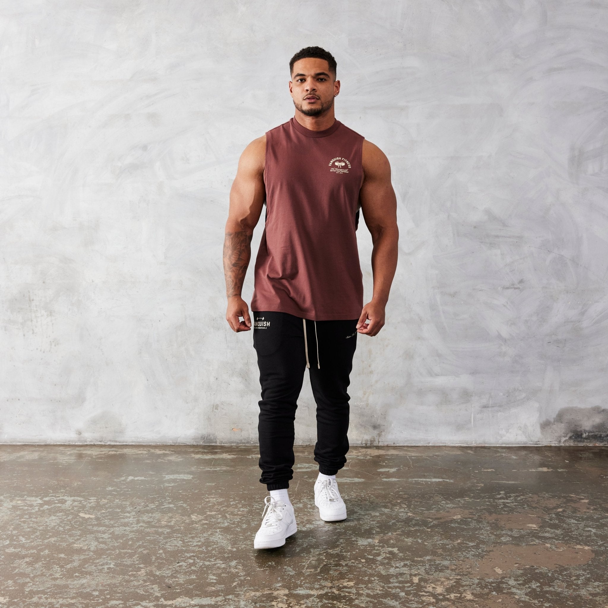 Vanquish TSP Sepia Brown Strength Sleeveless T Shirt - Vanquish Fitness