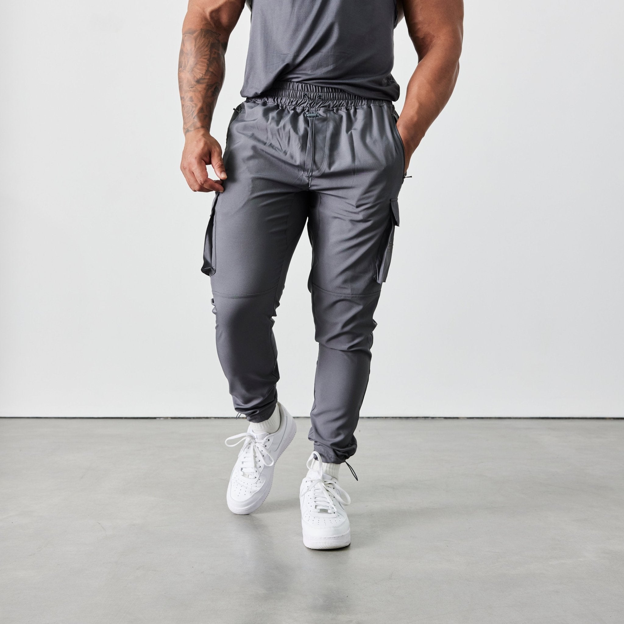 Vanquish Utility V2 Grey Tapered Cargo Pants - Vanquish Fitness