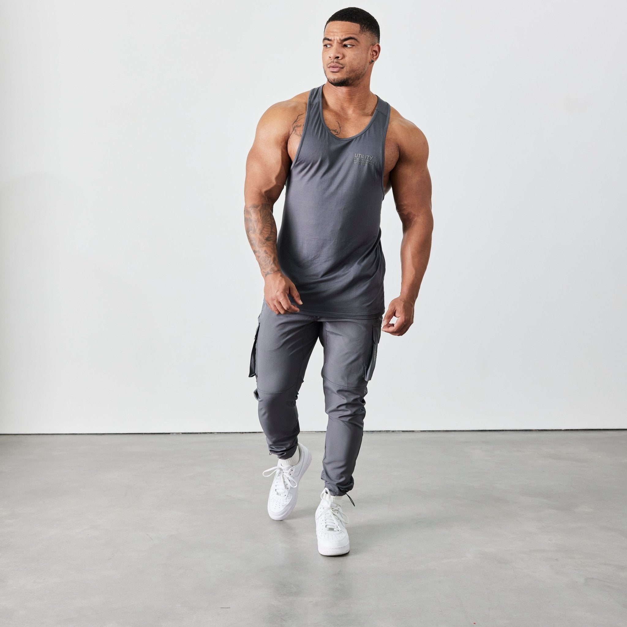 Vanquish Utility V2 Grey Tapered Cargo Pants - Vanquish Fitness
