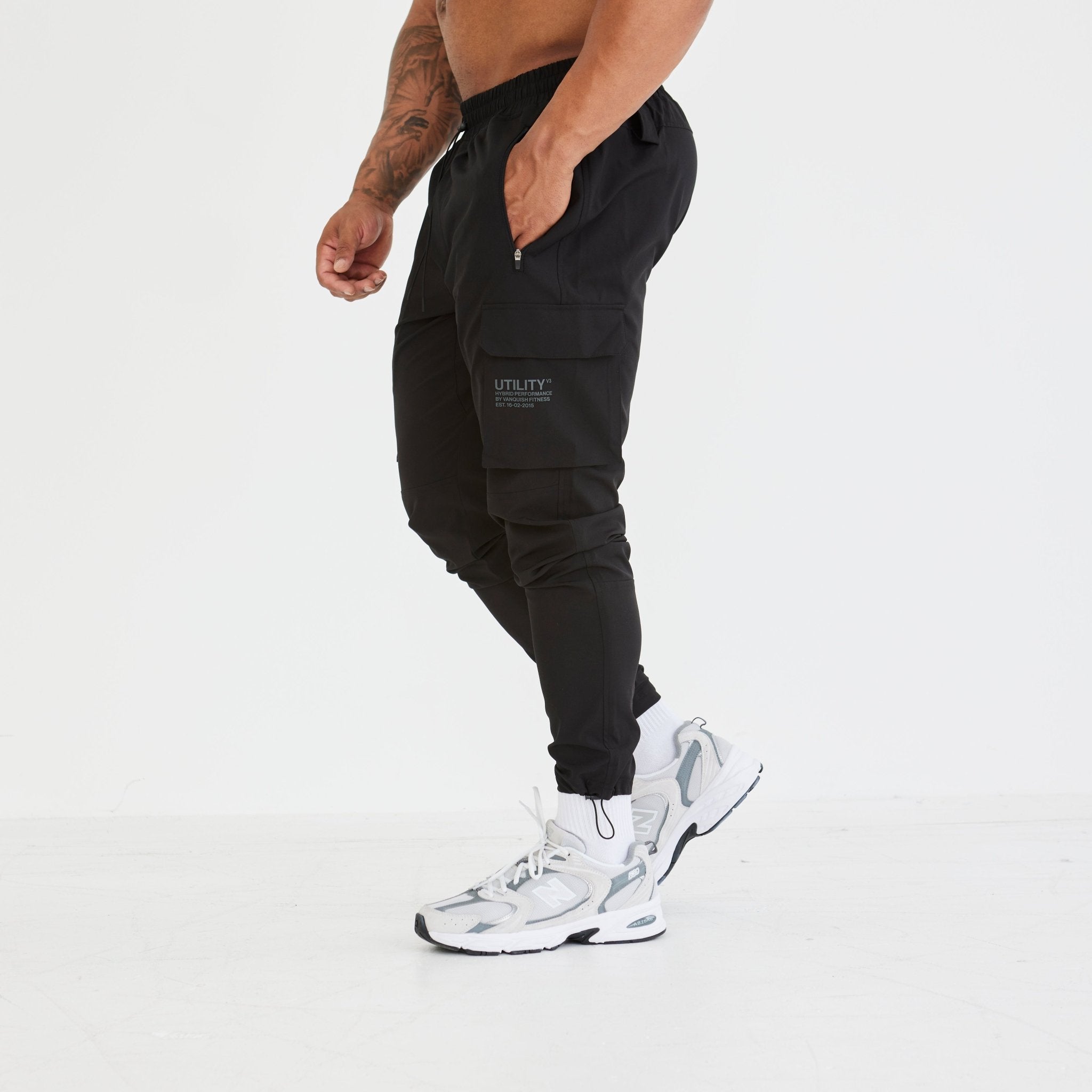 Vanquish Utility V3 Black Tapered Cargo Pants - Vanquish Fitness