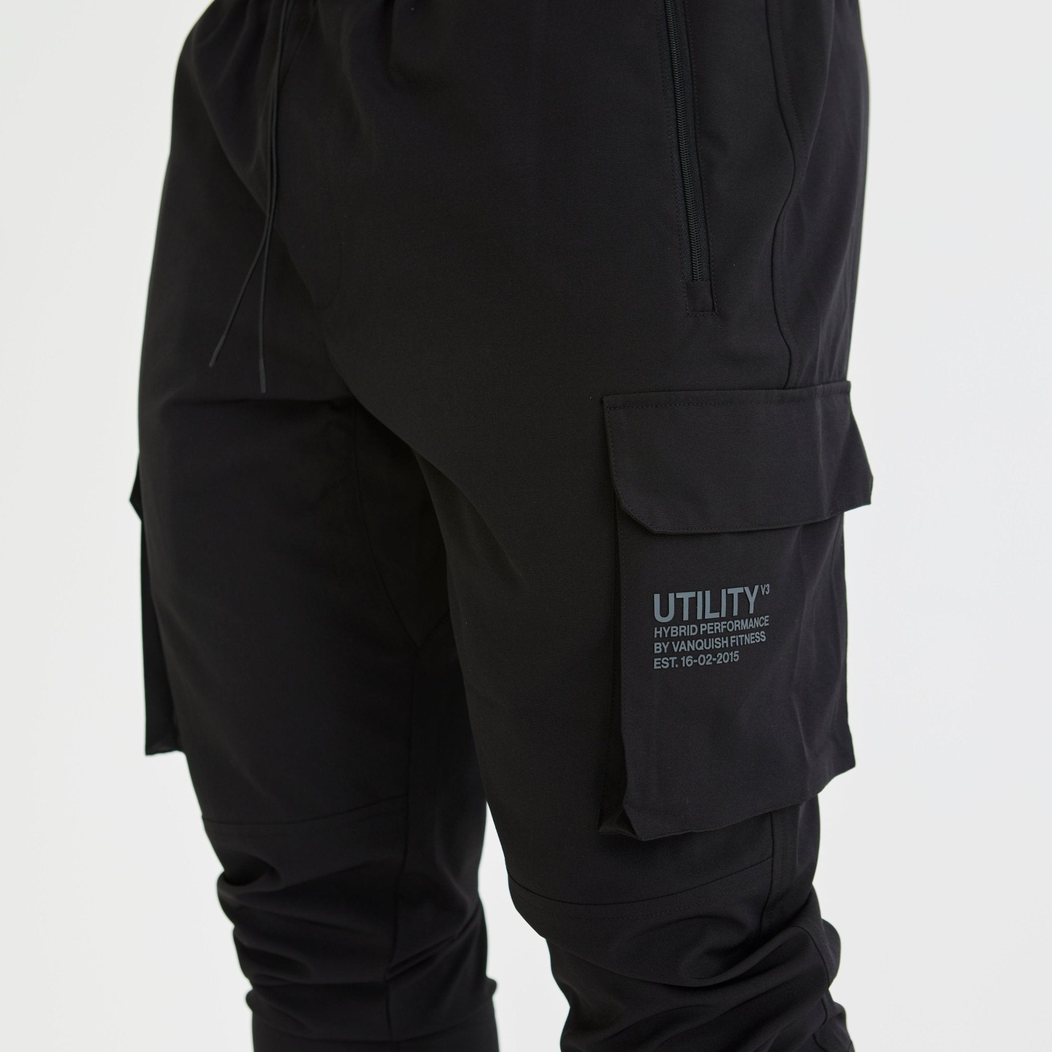 Vanquish Utility V3 Black Tapered Cargo Pants - Vanquish Fitness