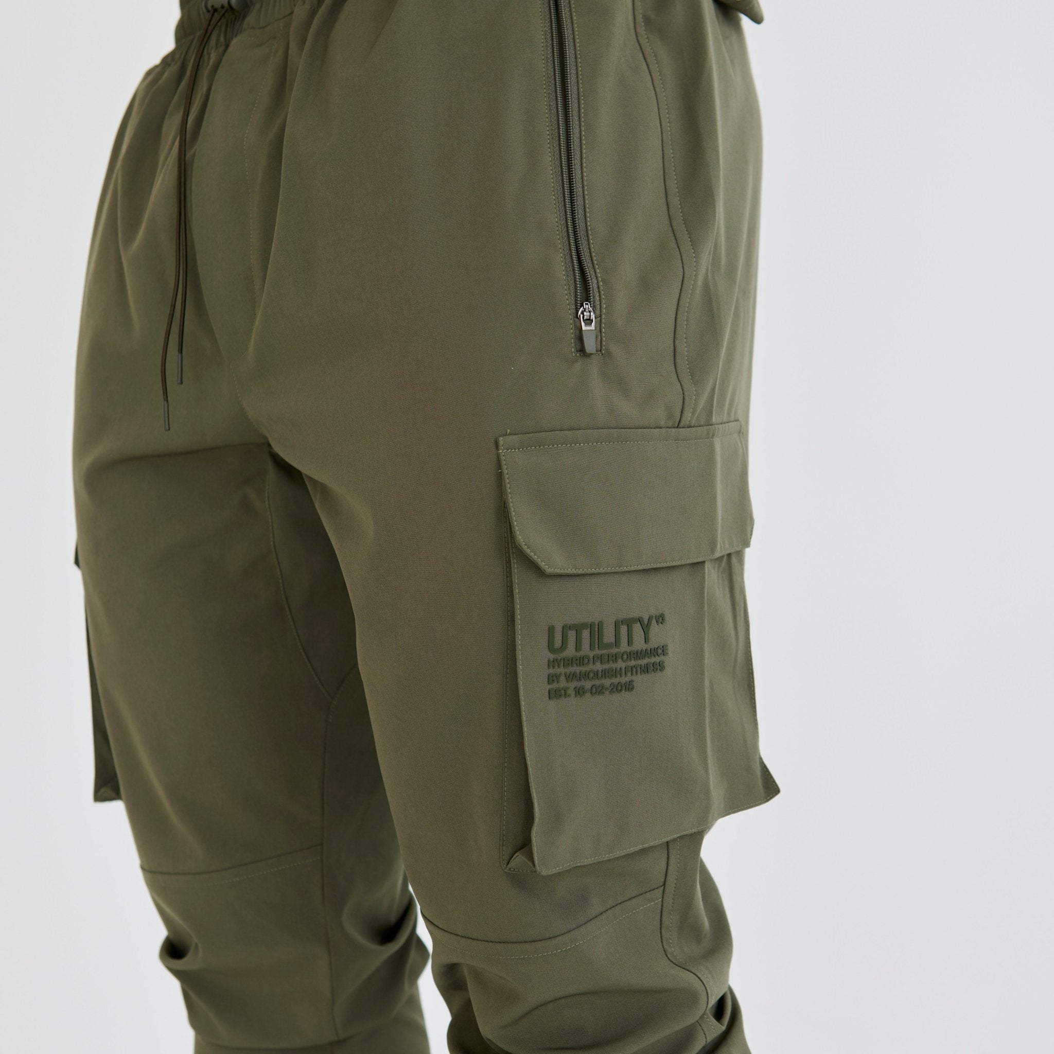Vanquish Utility V3 Khaki Tapered Cargo Pants - Vanquish Fitness