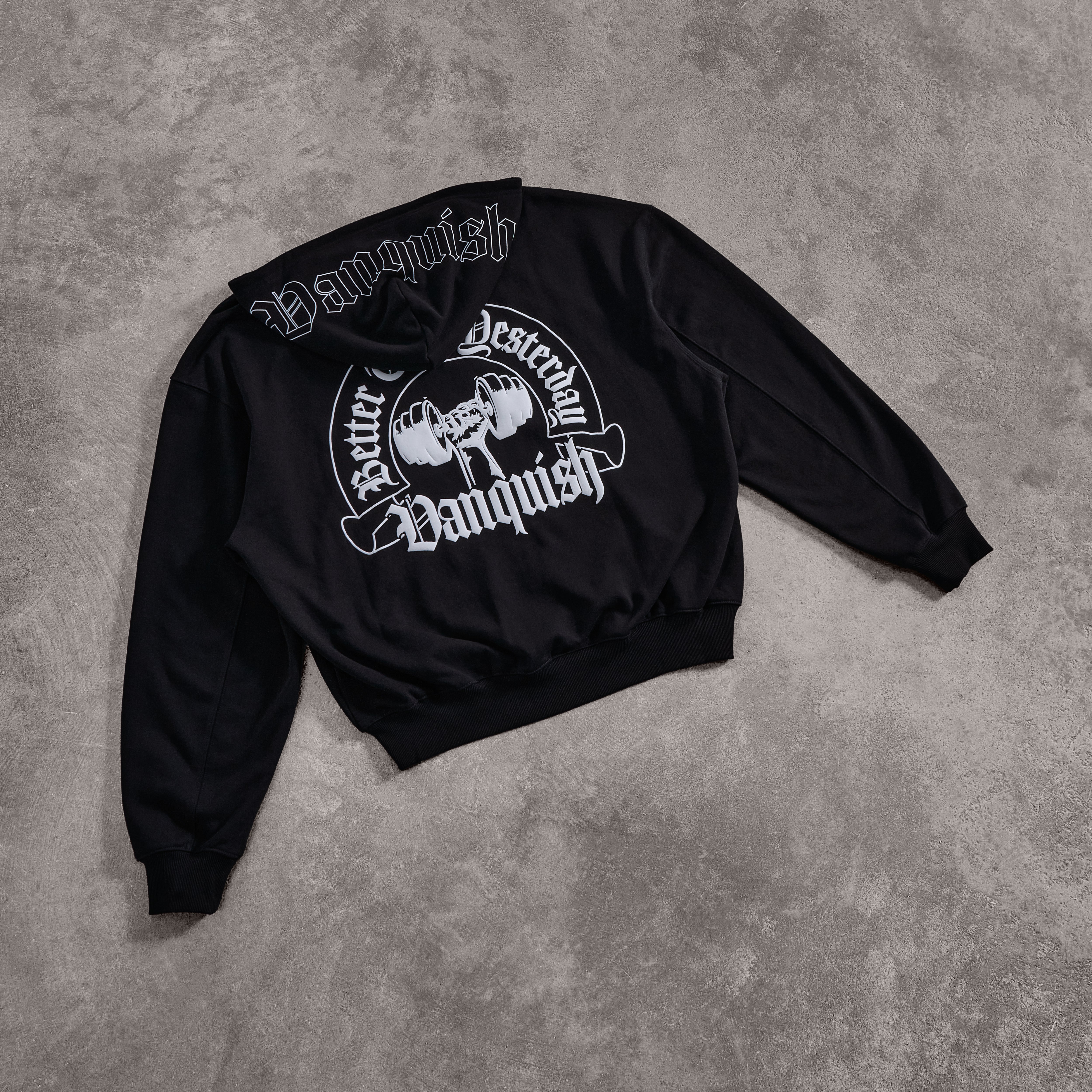 Vanquish Dark Script Black Zip Up Hoodie
