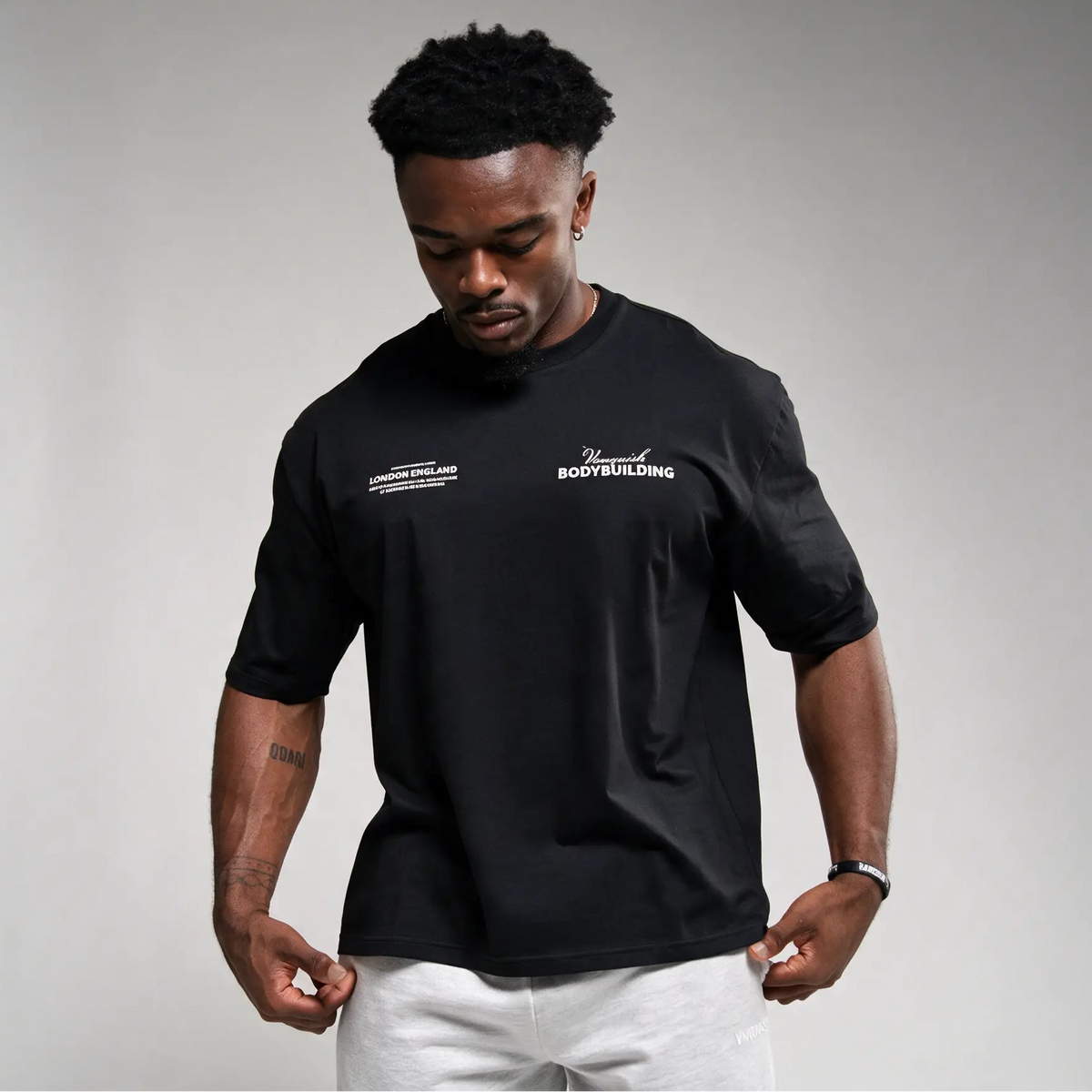 Bodybuilding Black Oversized T Shirt