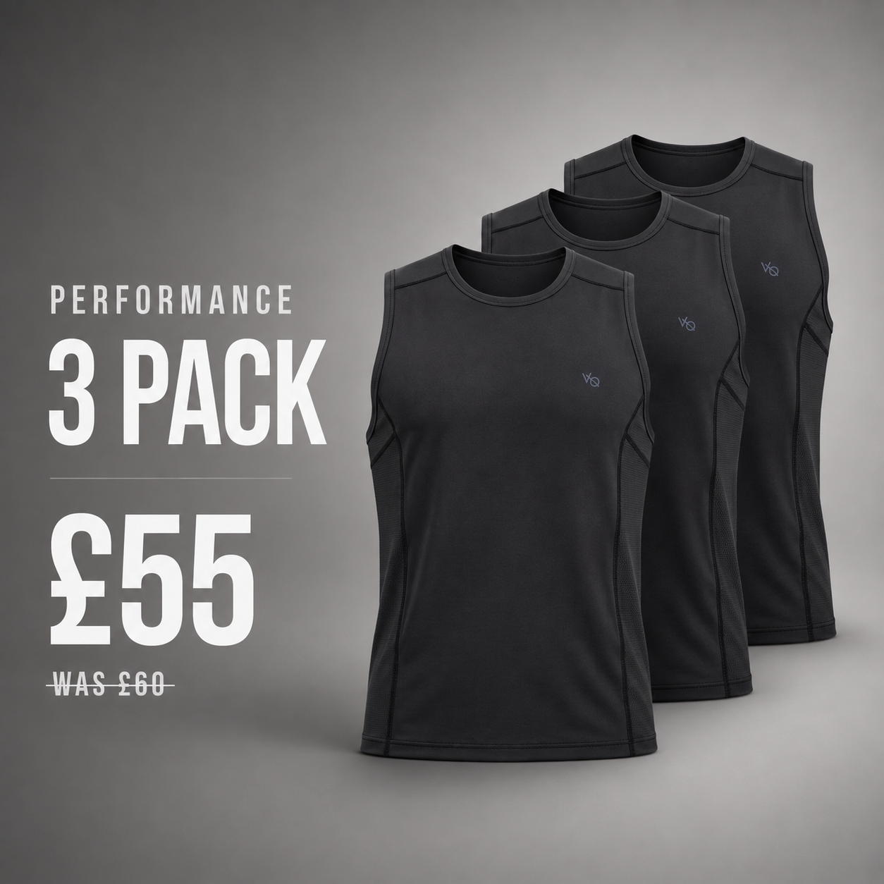 Evolve Black Performance Tank - 3 Pack