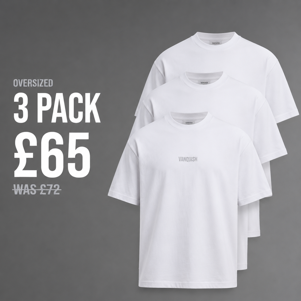 Evolve White Oversized T Shirt - 3 Pack