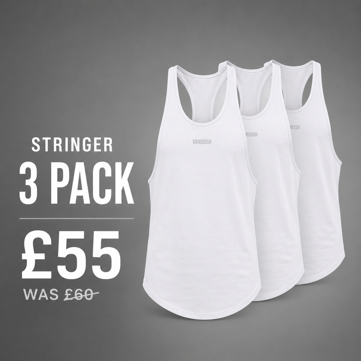Evolve White Stringer Vest - 3 Pack